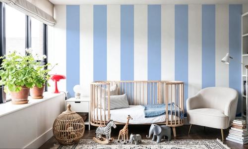 Scalloped Circus Wall, Baby Blue