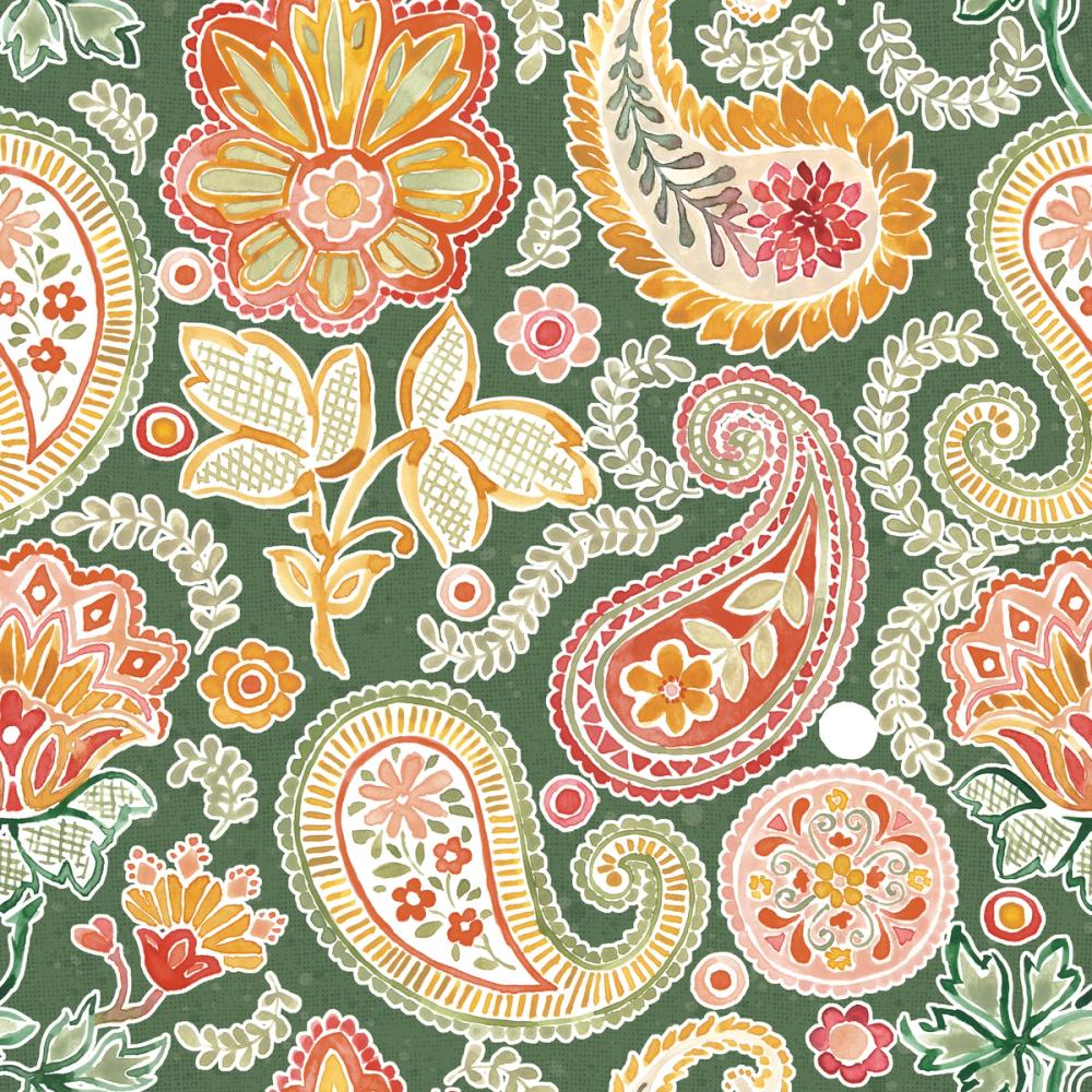 Harvest Paisley Mini Green
