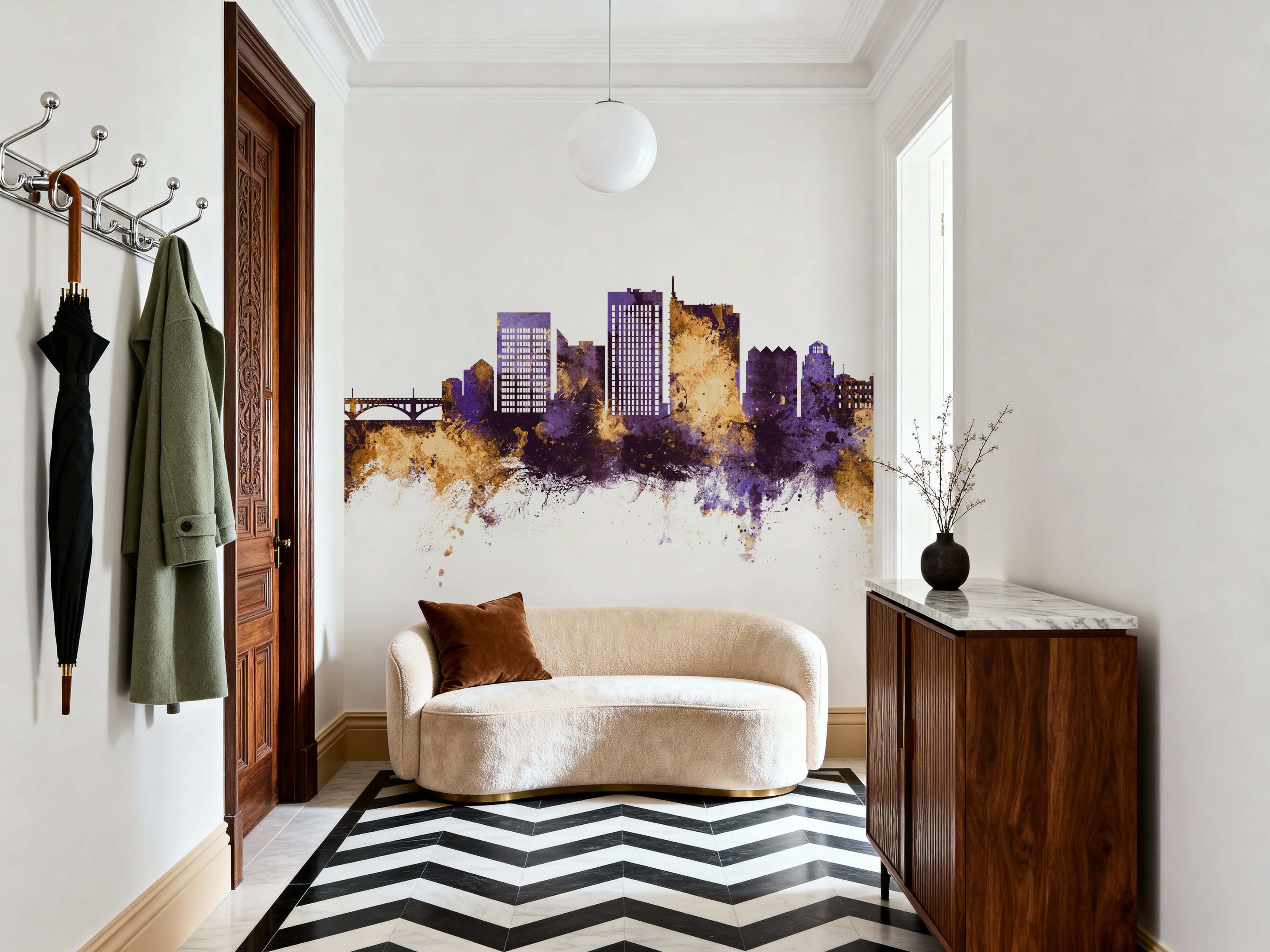 Boise Idaho Skyline Purple & Gold