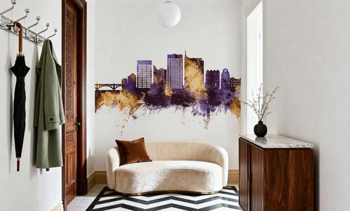 Boise Idaho Skyline Purple & Gold