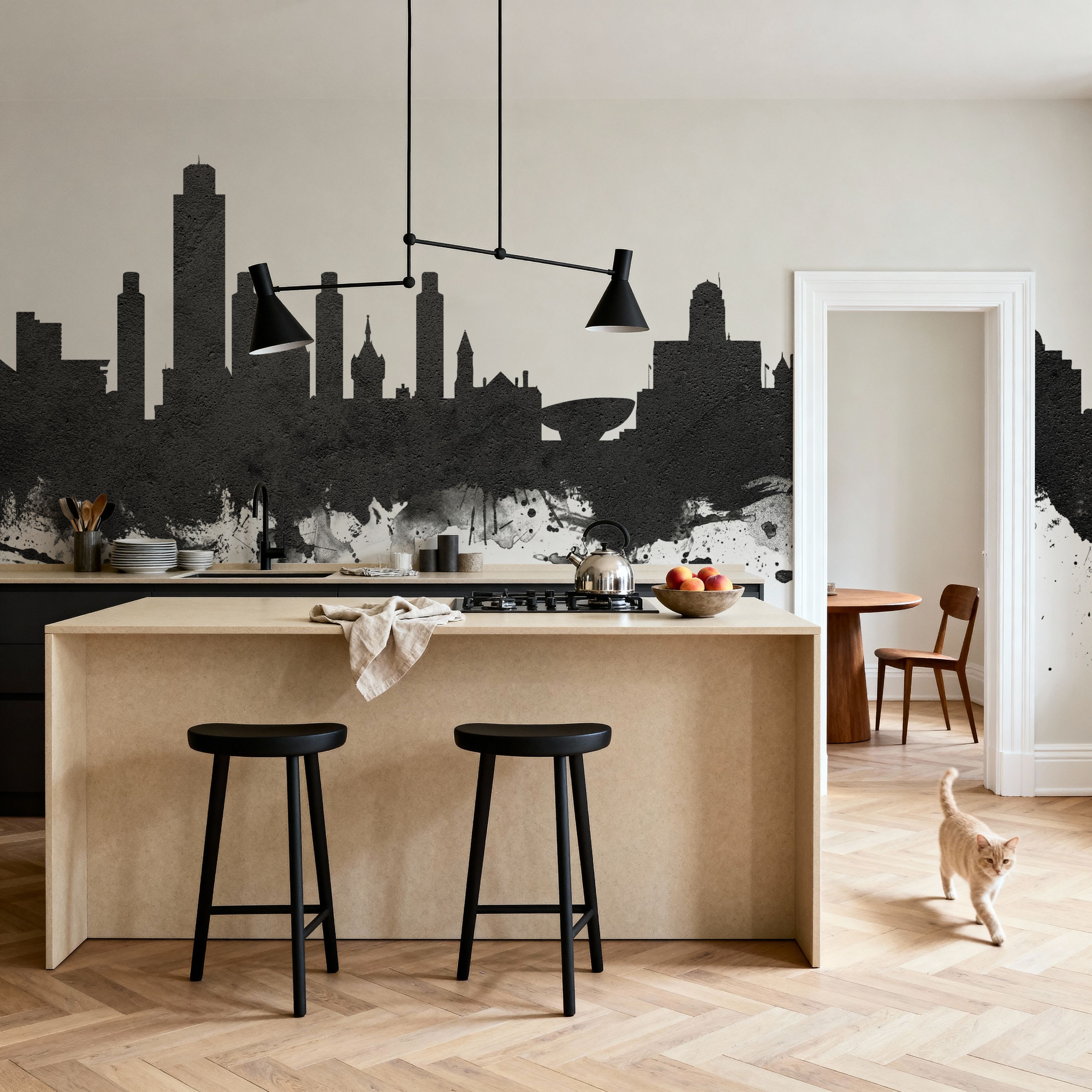 Albany New York Skyline Black & White