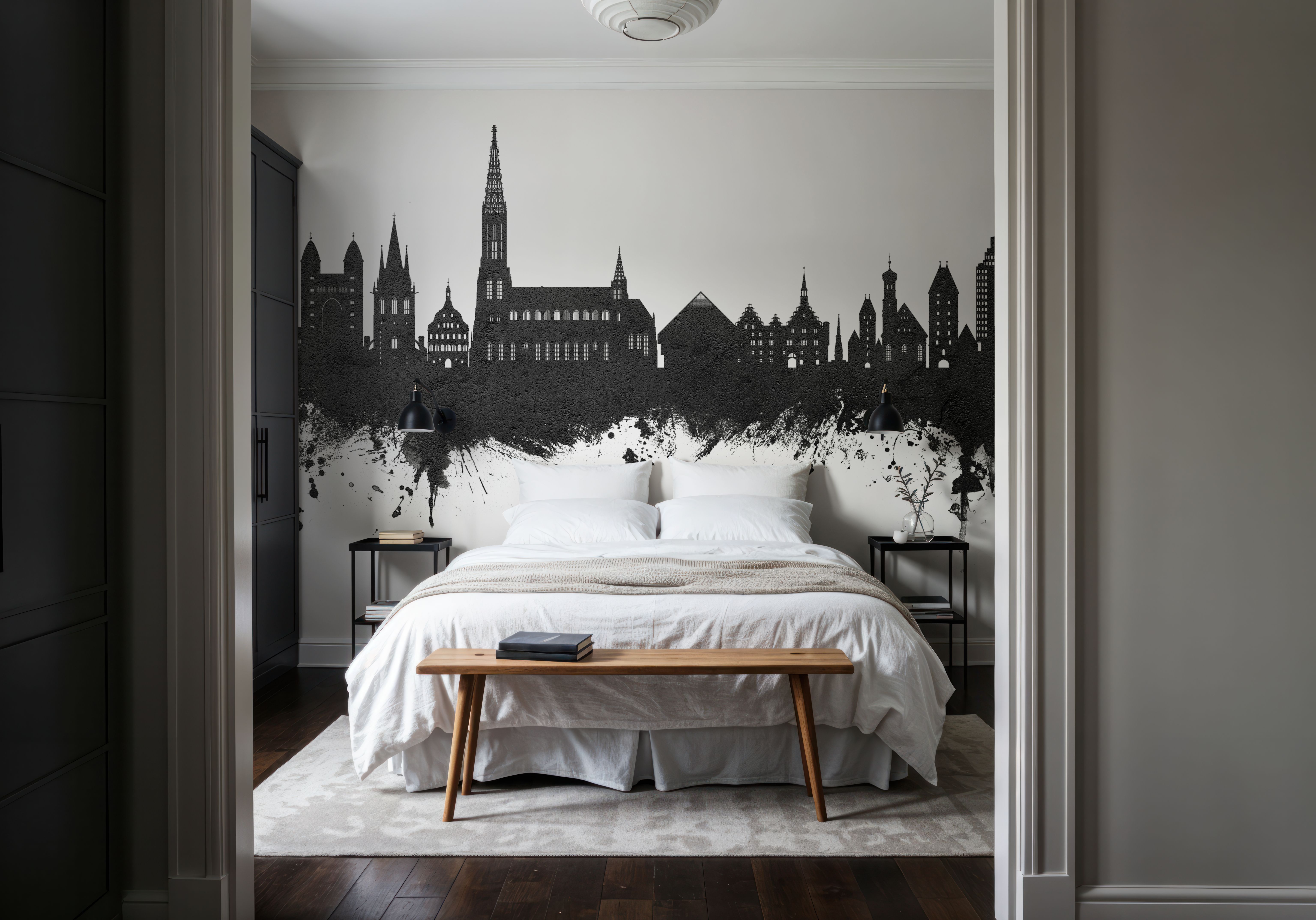 Ulm Germany Skyline Black & White