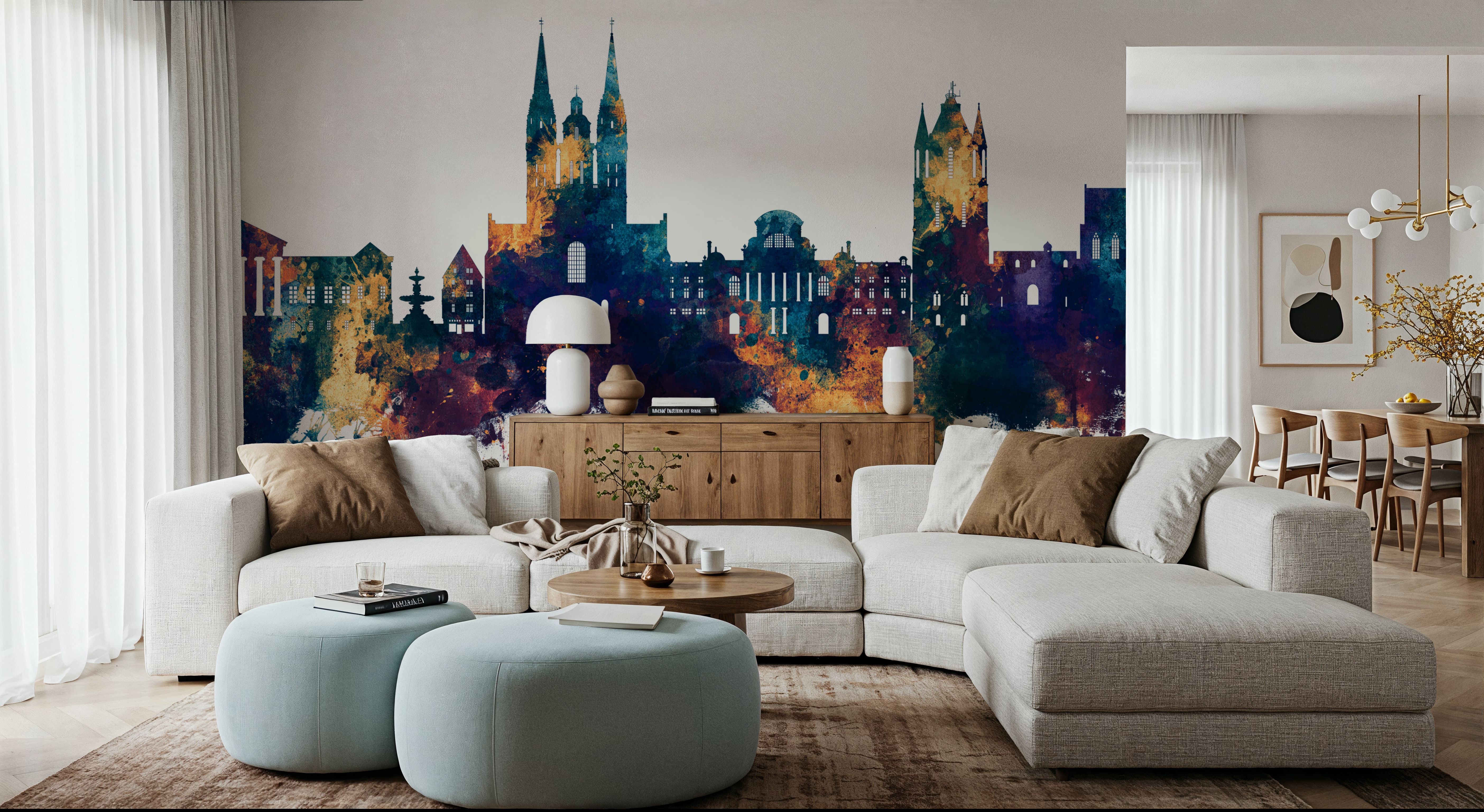 Angers France Skyline Blue & Bronze