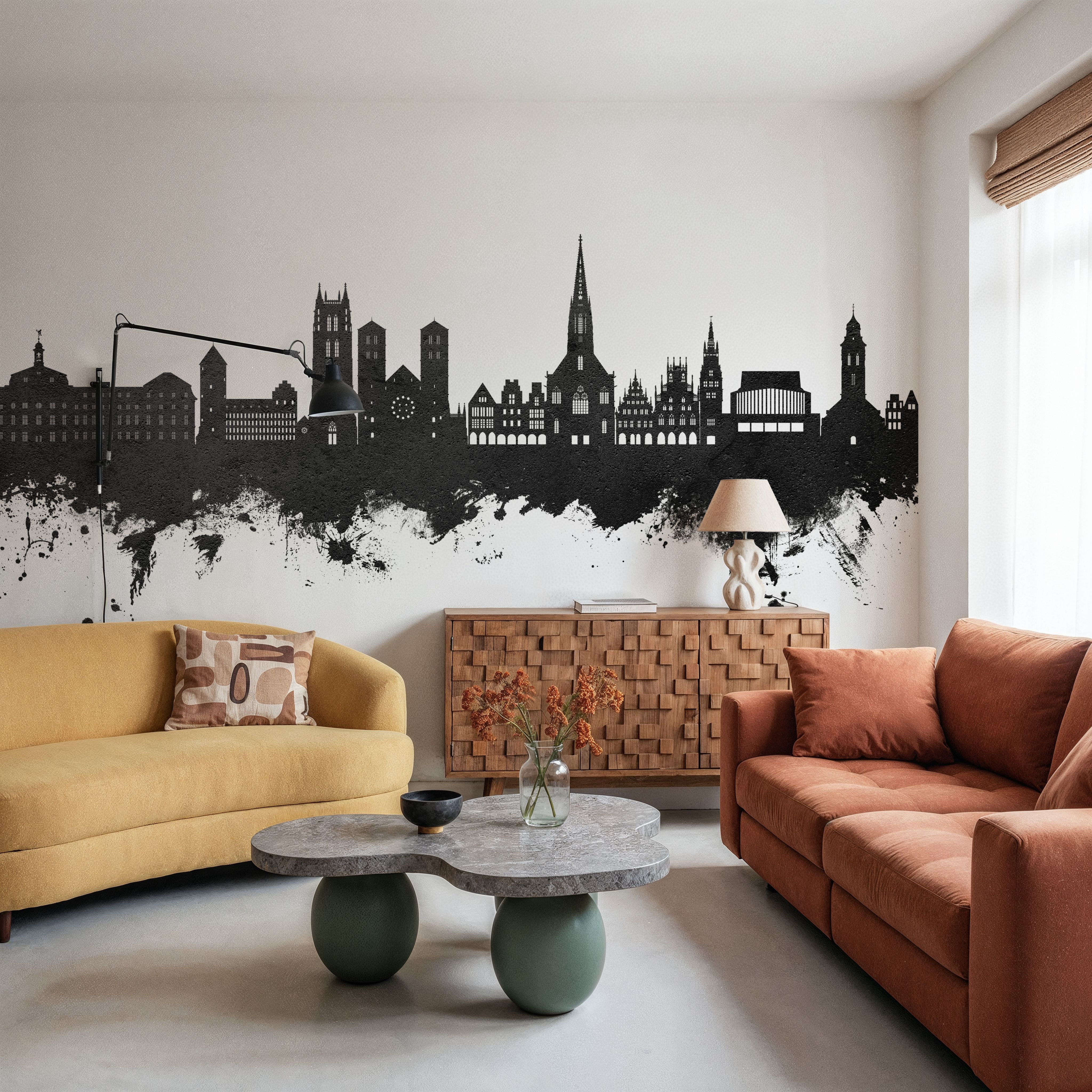 Münster Germany Skyline Black & White