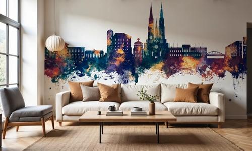Uppsala Skyline Blue & Bronze