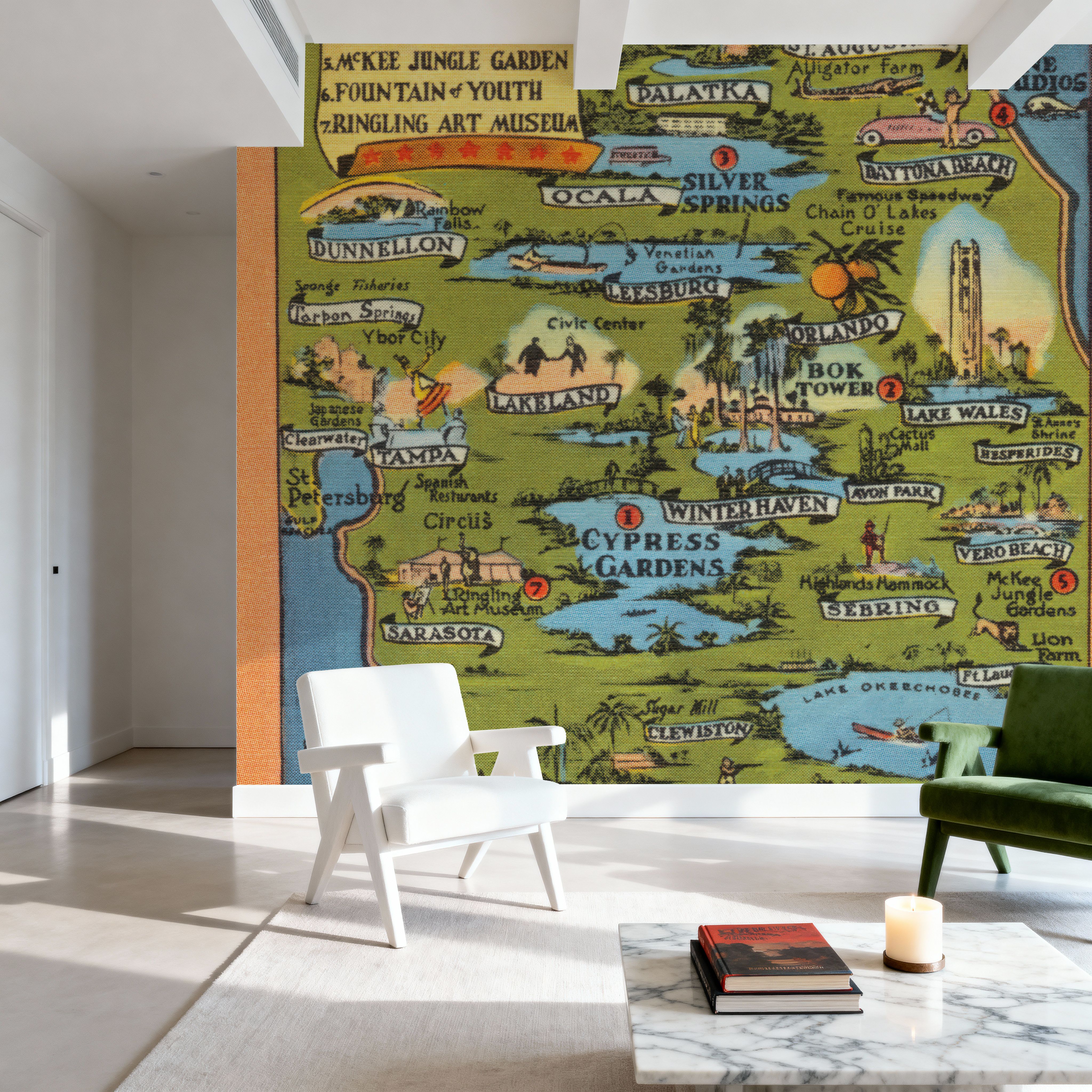 Vintage South Florida Map