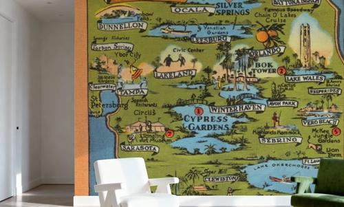 Vintage South Florida Map