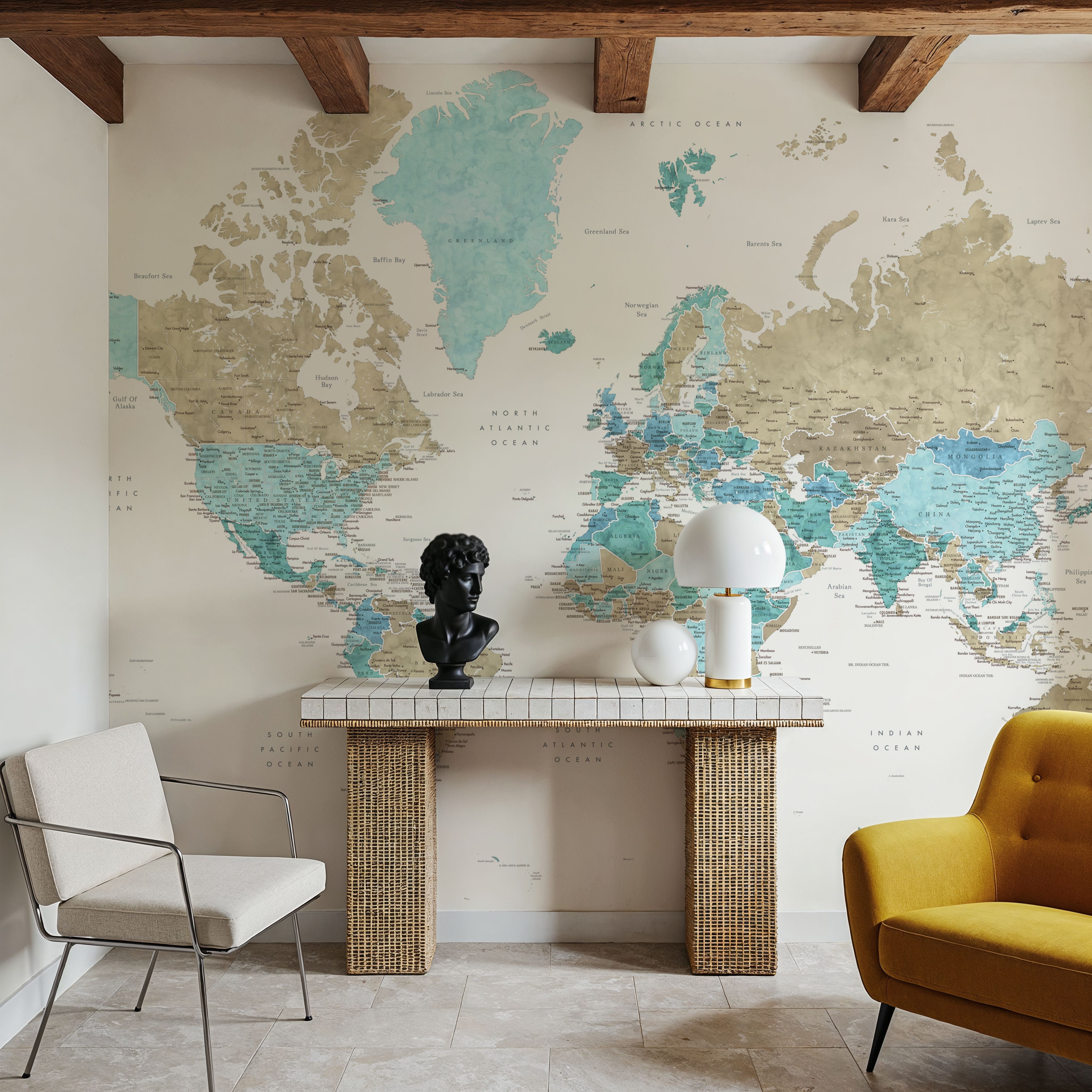 World Map Cities - Phillipa