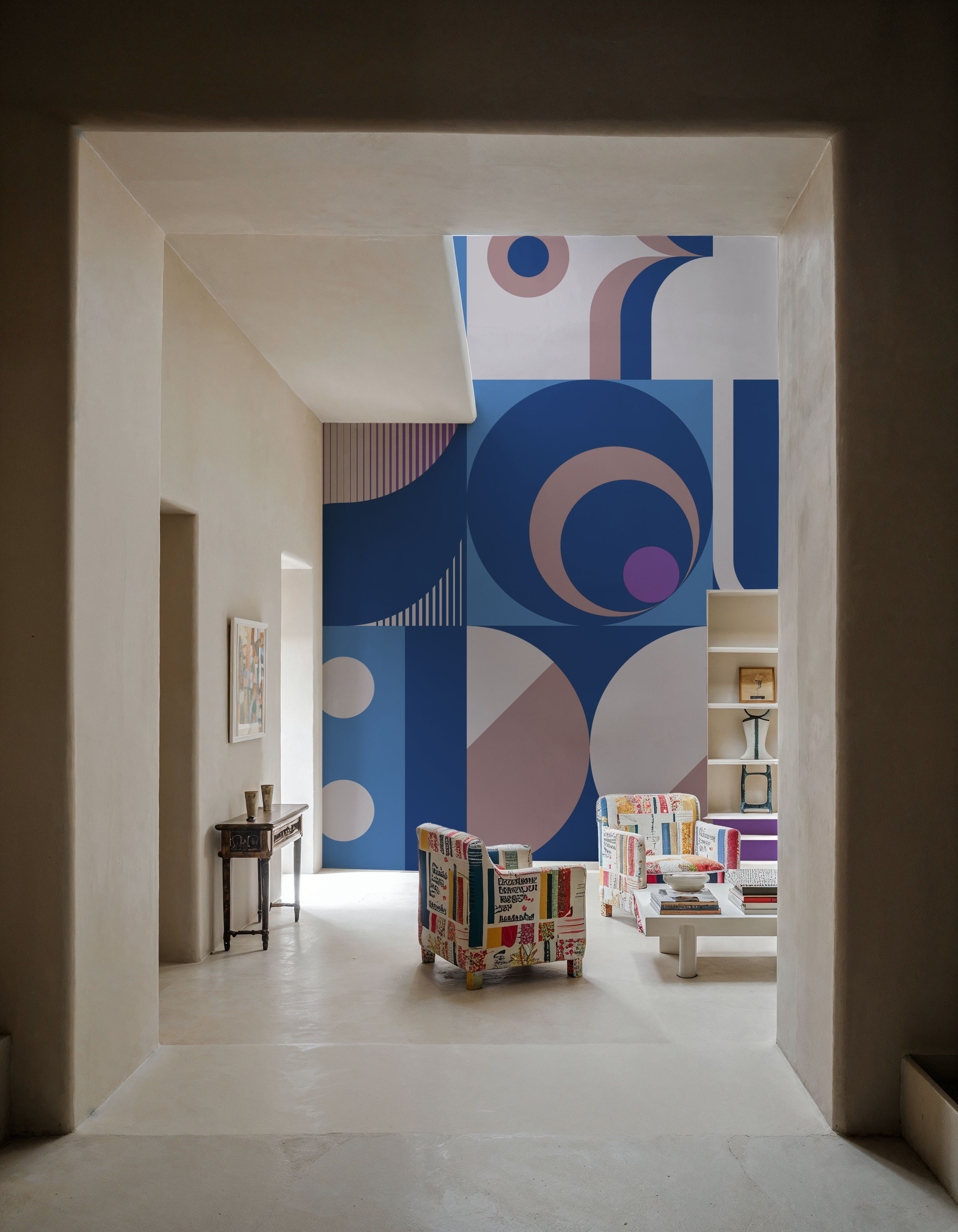 Bauhaus Geometric, Blue