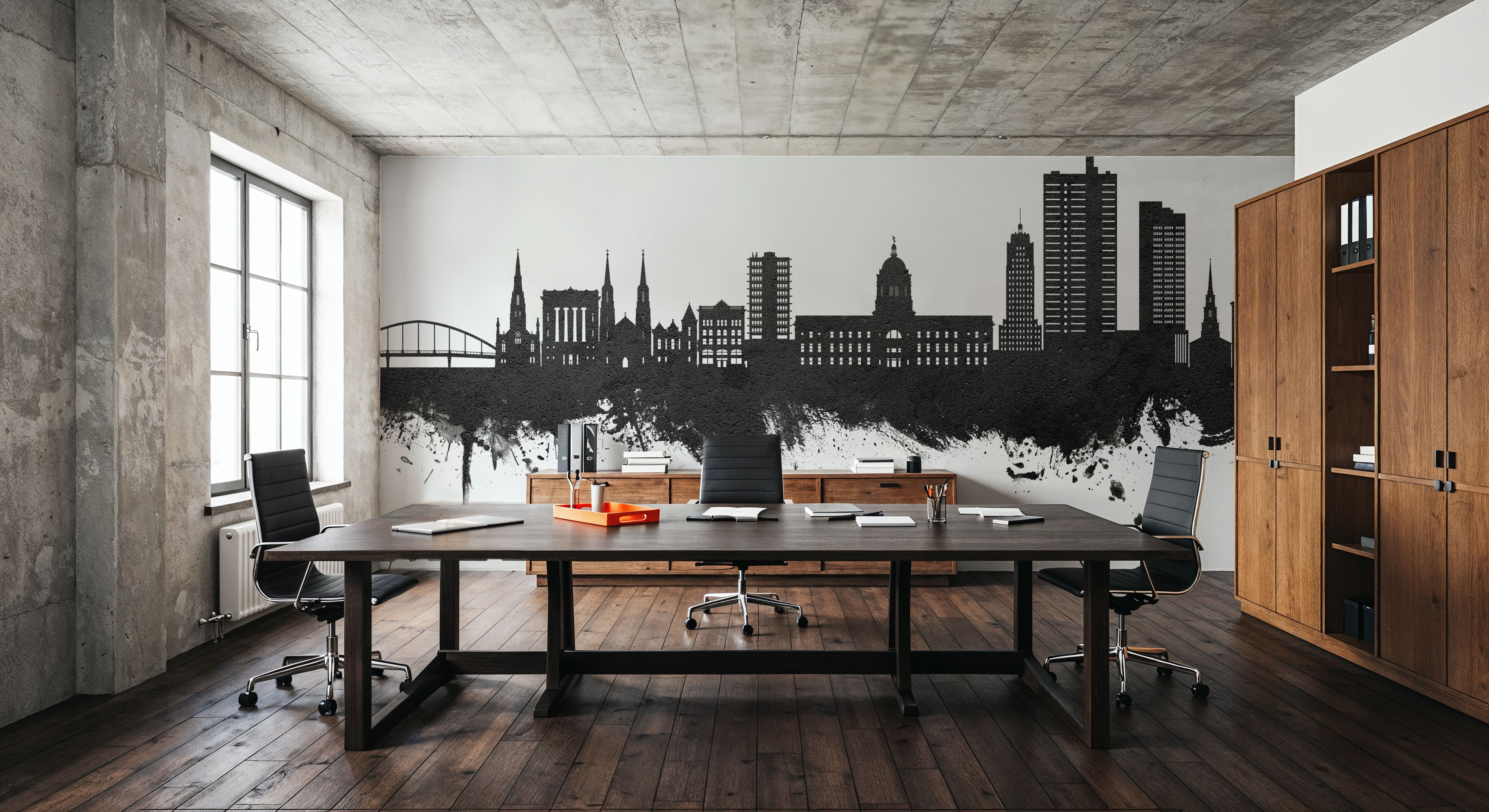 Fort Wayne Indiana Skyline Black & White
