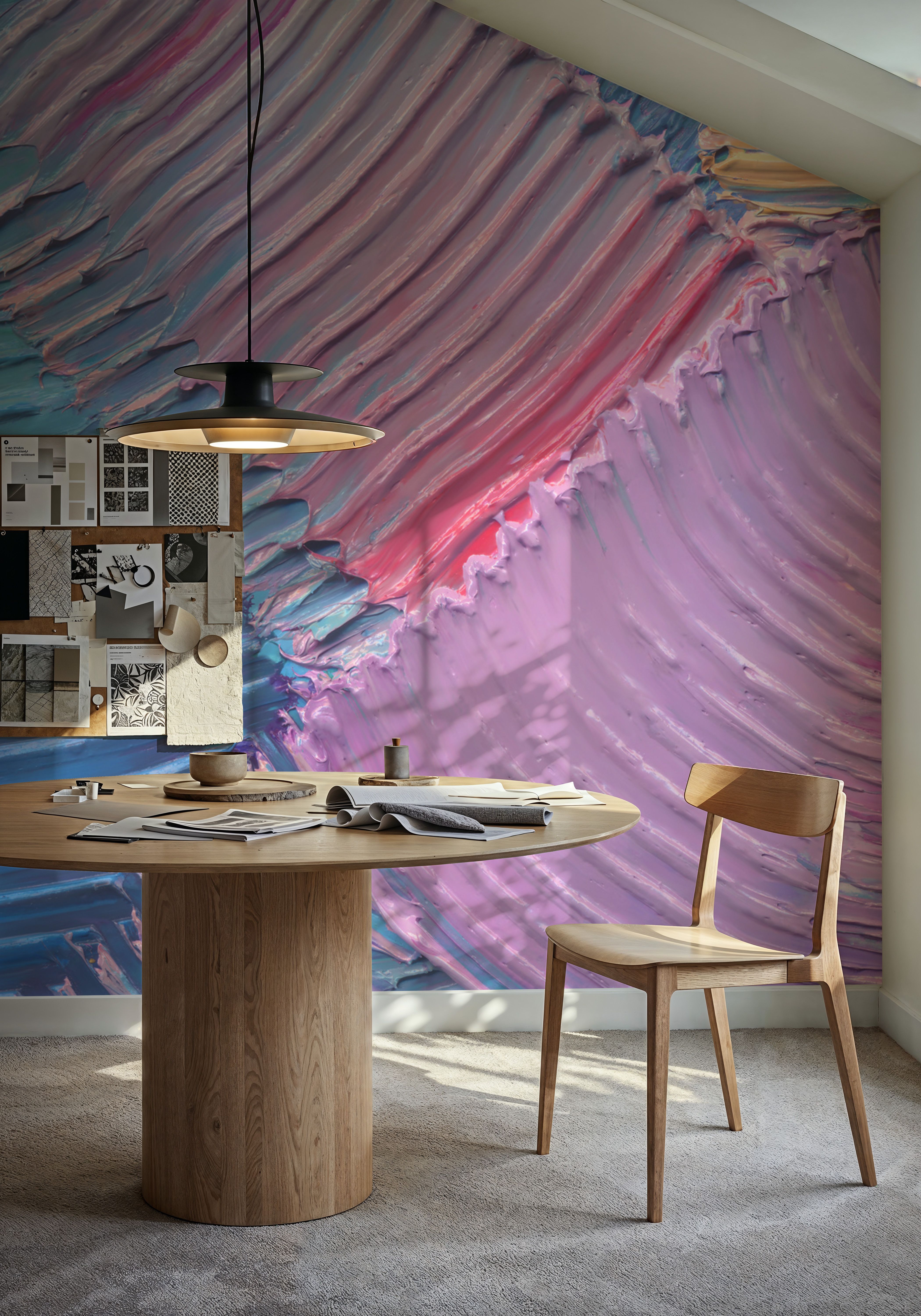 Close-Up Stroke Painting, Pink & Blue