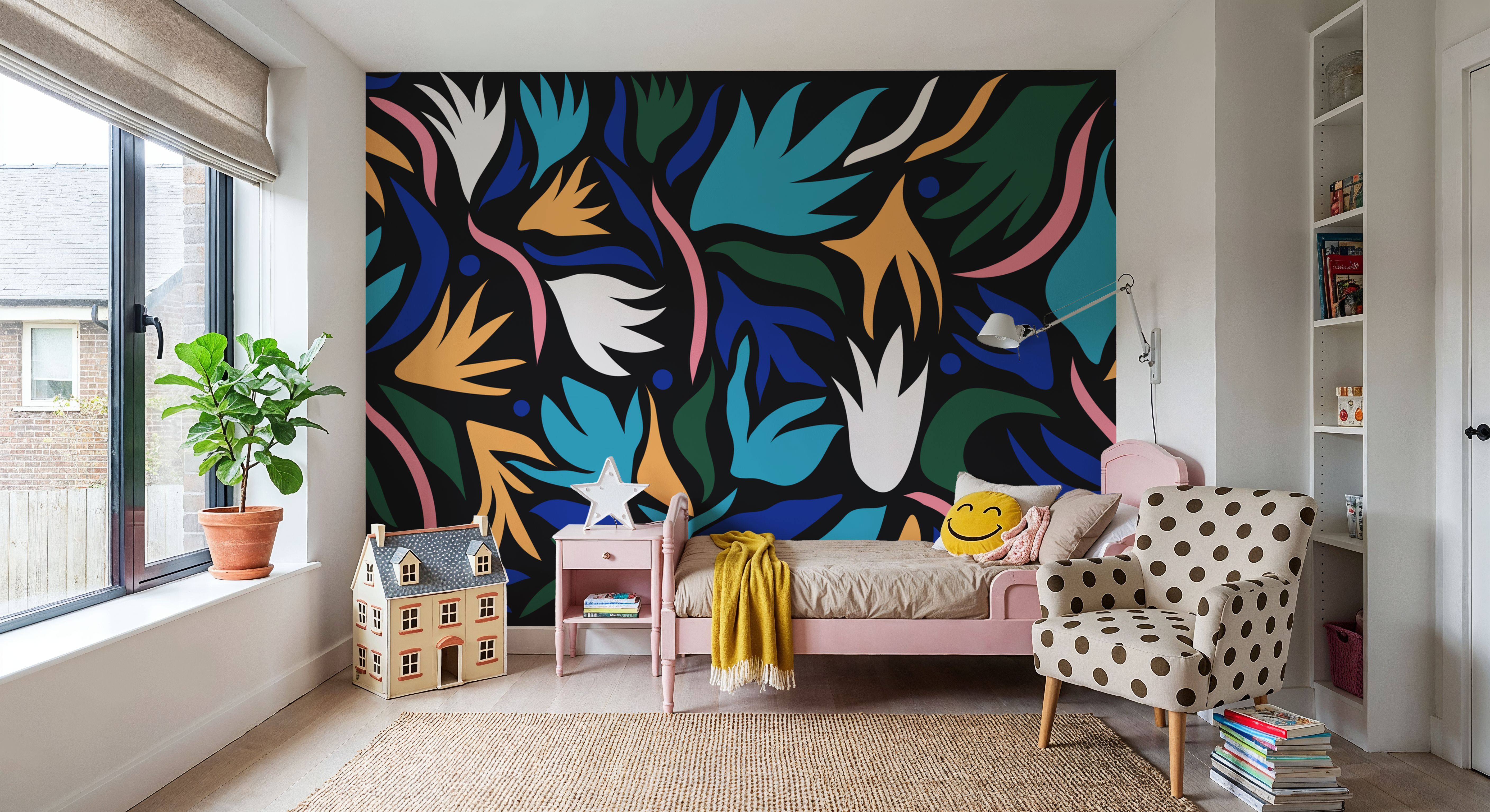 Tulip Cut Out, Dark, Wallpaper