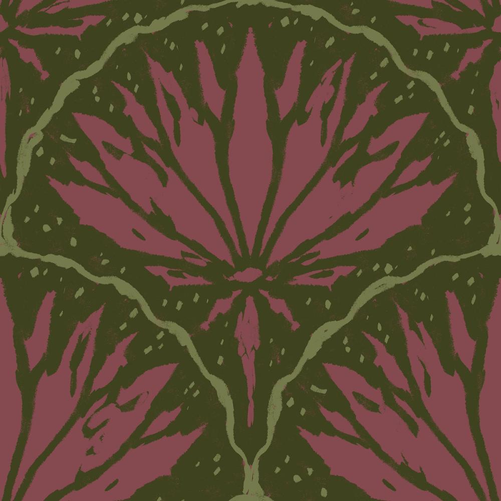 Abstract Water Lily, Raspberry