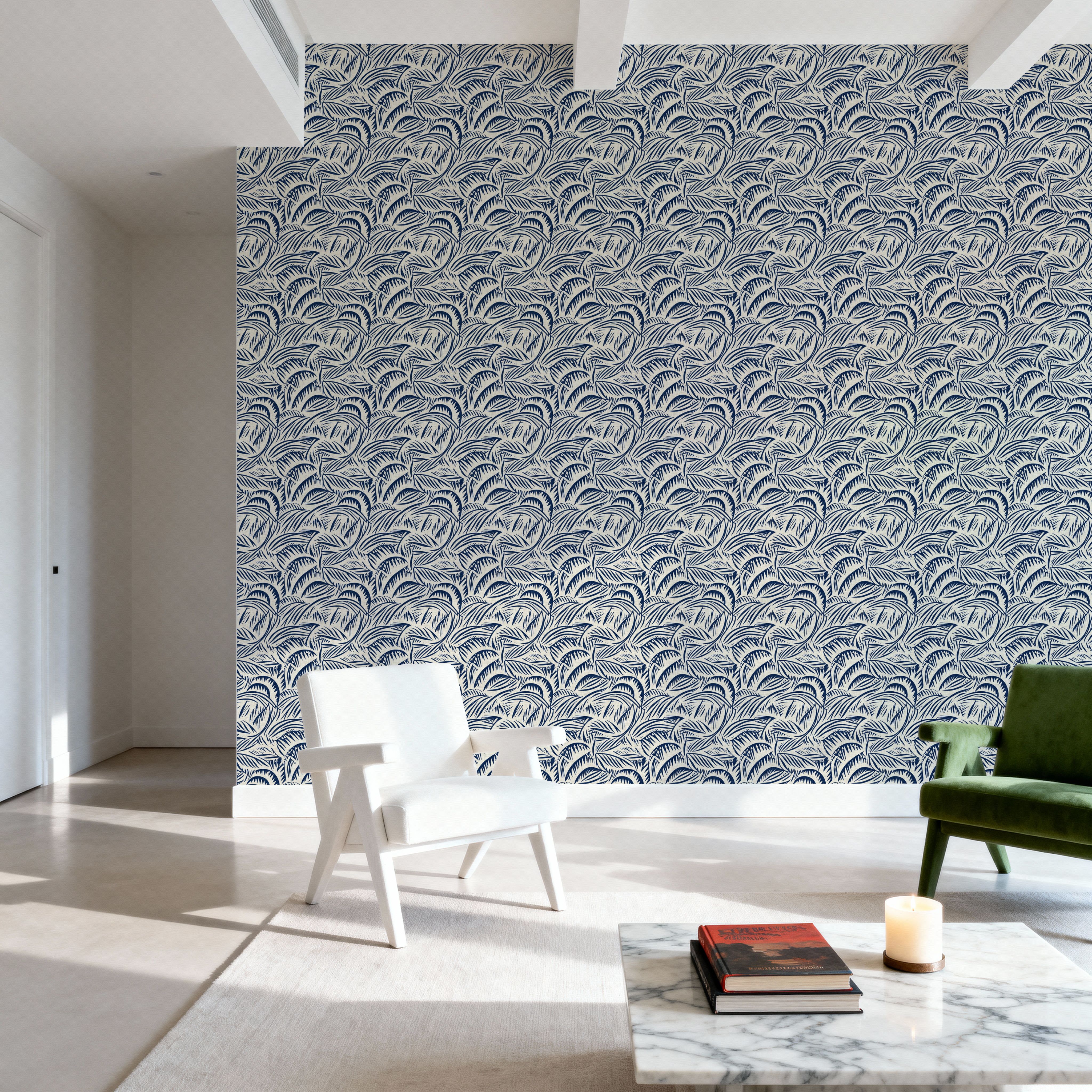 Swaying Leaves, Royal Blue