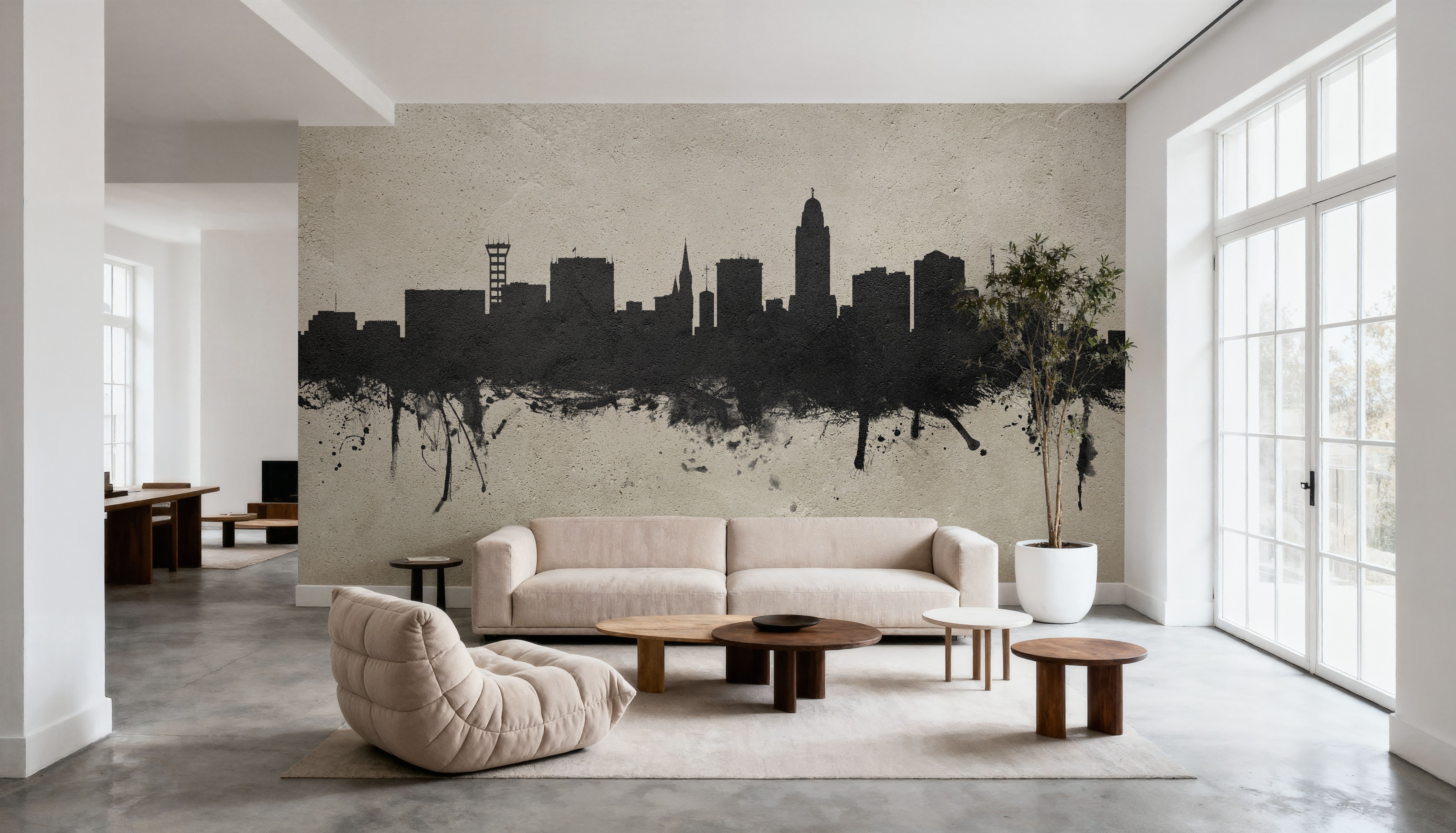 Lincoln Nebraska Skyline Concrete, Wallpaper