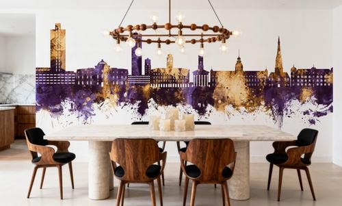 Karlsruhe Germany Skyline Purple & Gold