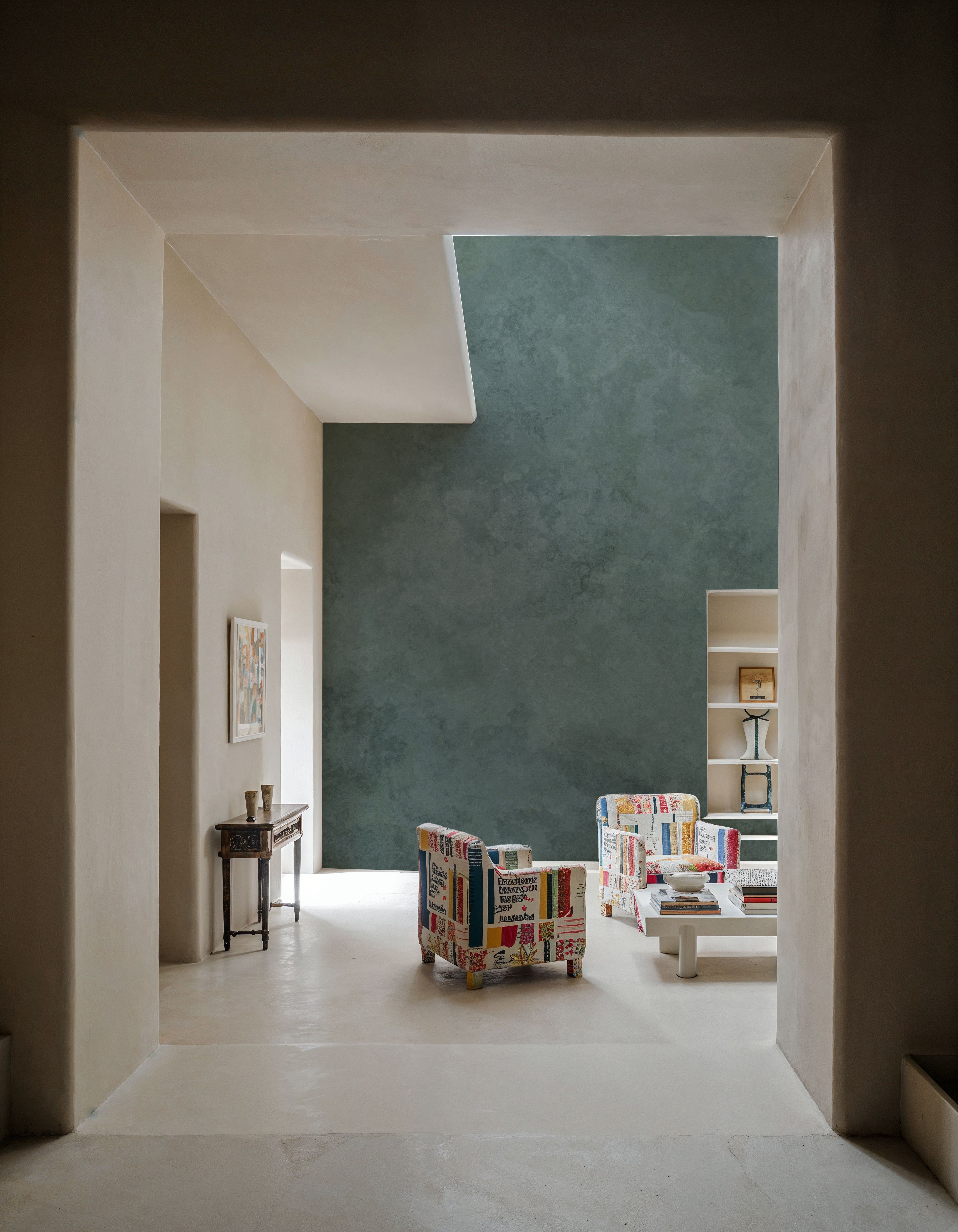 Subtle Plaster Wall, Forest Green
