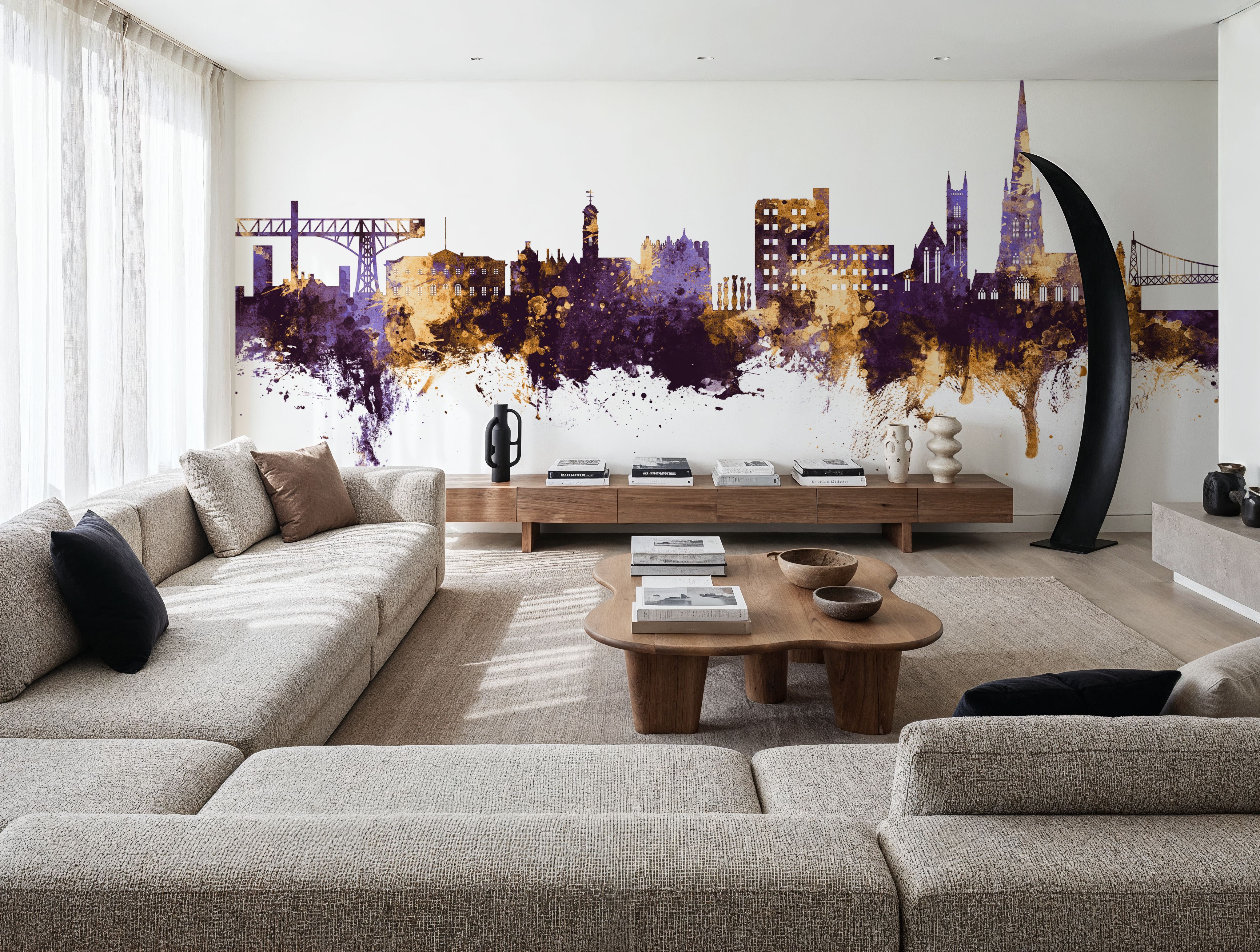 Warrington England Skyline Purple & Gold