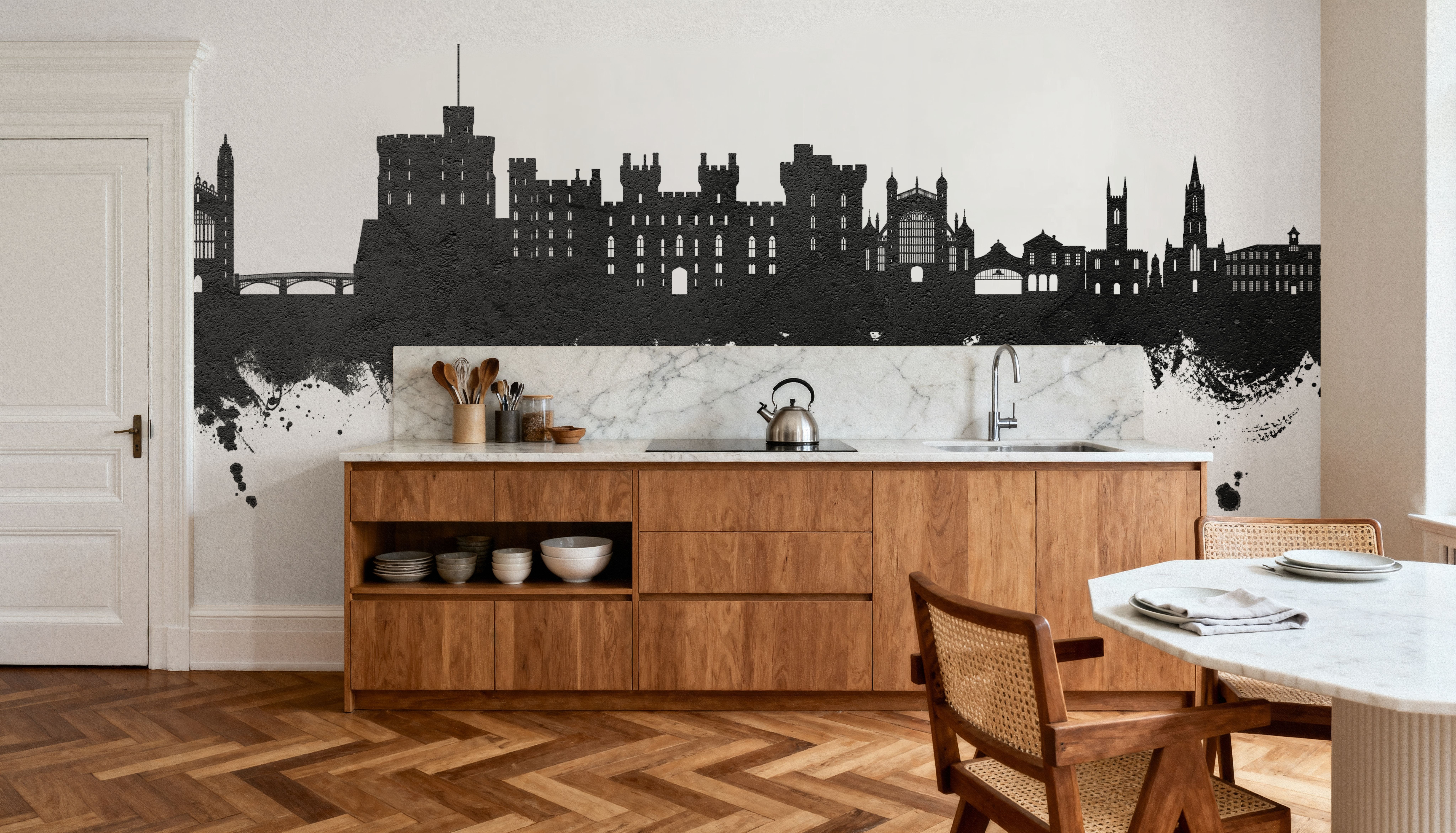 Windsor England Skyline Black & White