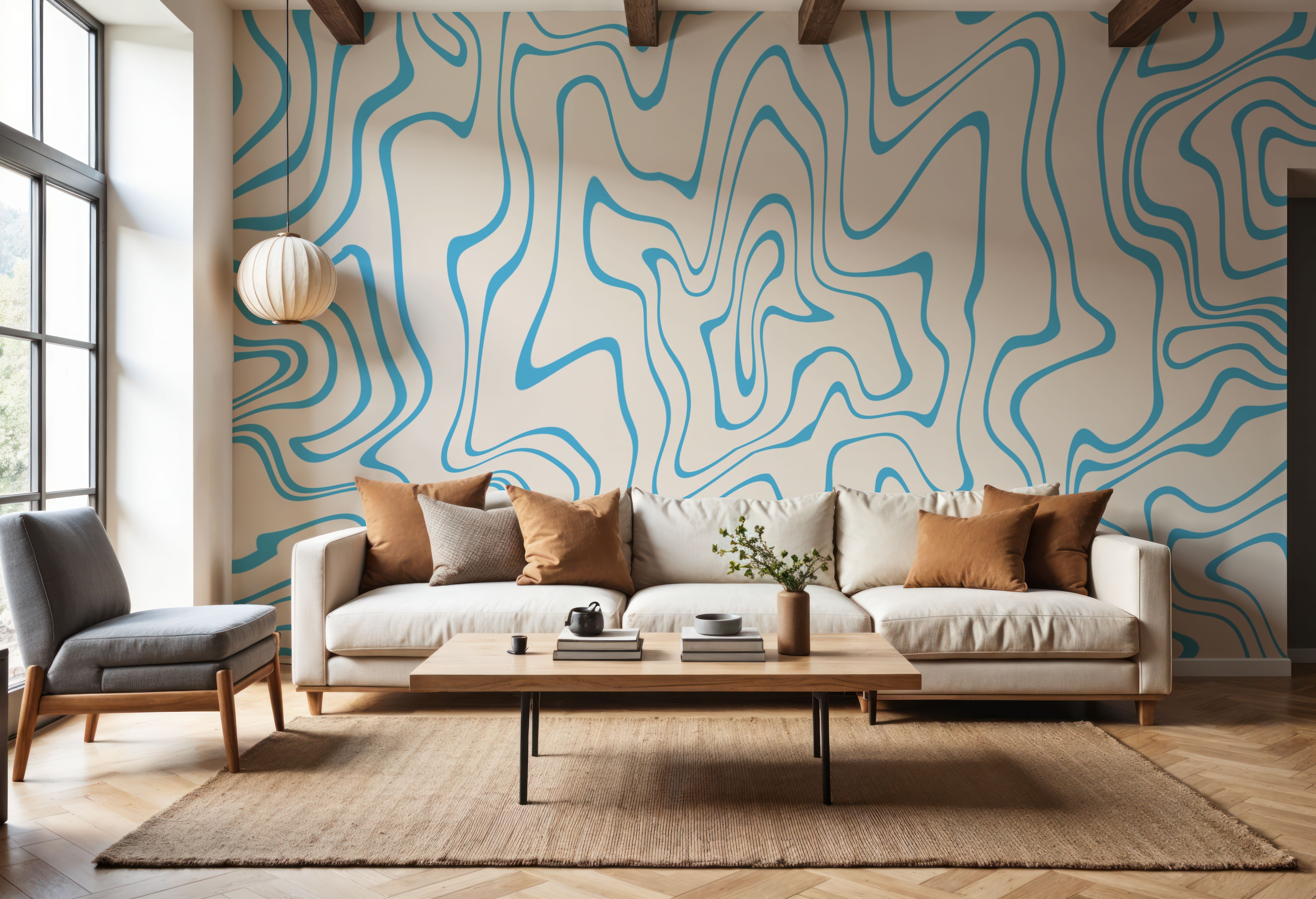 Speedy Swirls, White, Wallpaper