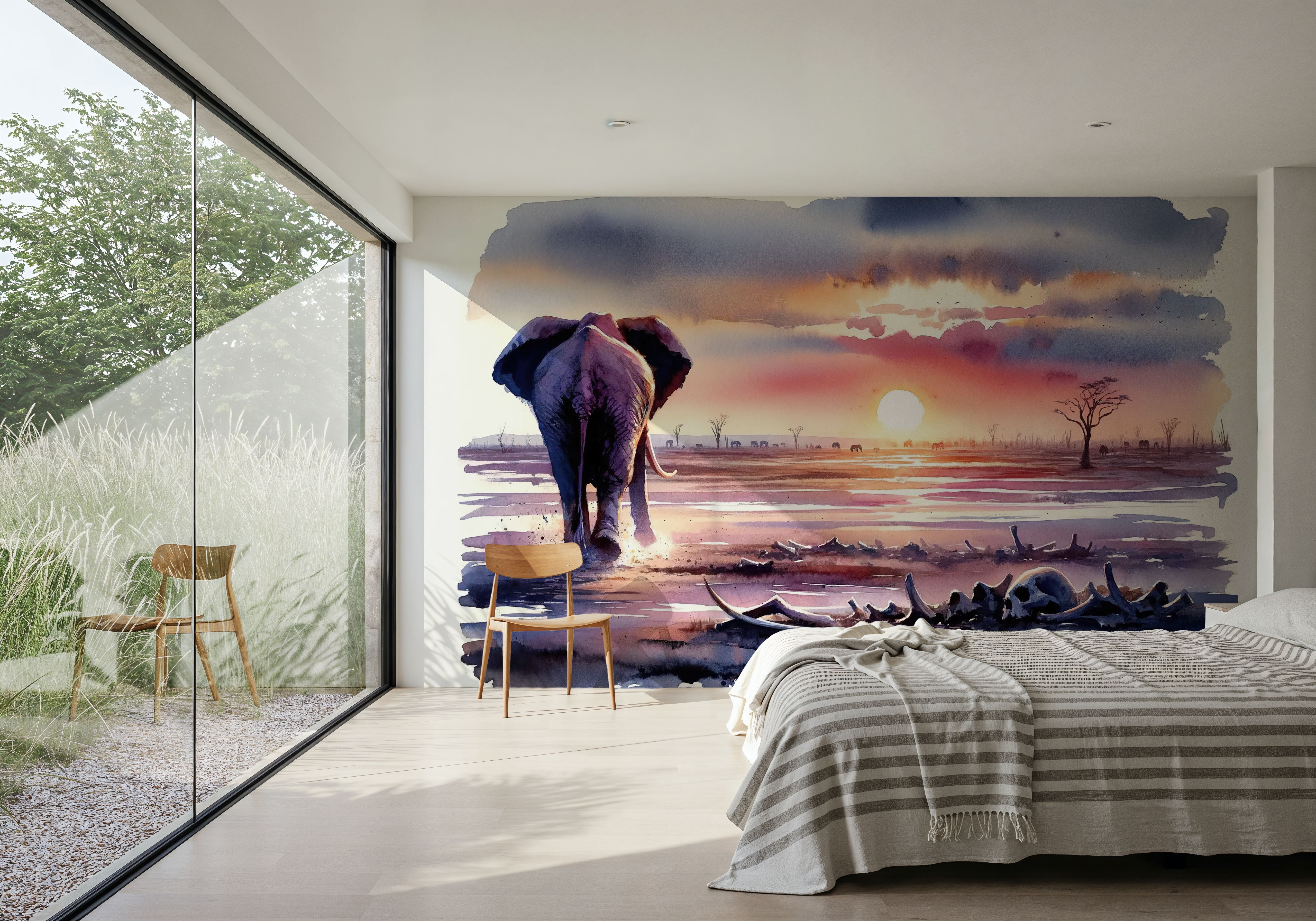 Elephant's Twilight Path, Behang