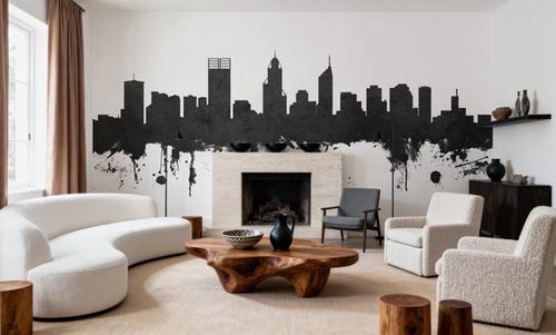 Perth Australia Skyline Black & White
