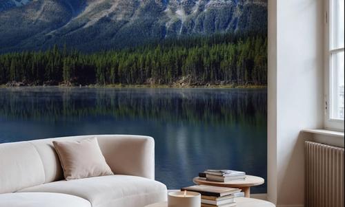 Mountain Lake Reflection Deep Blue
