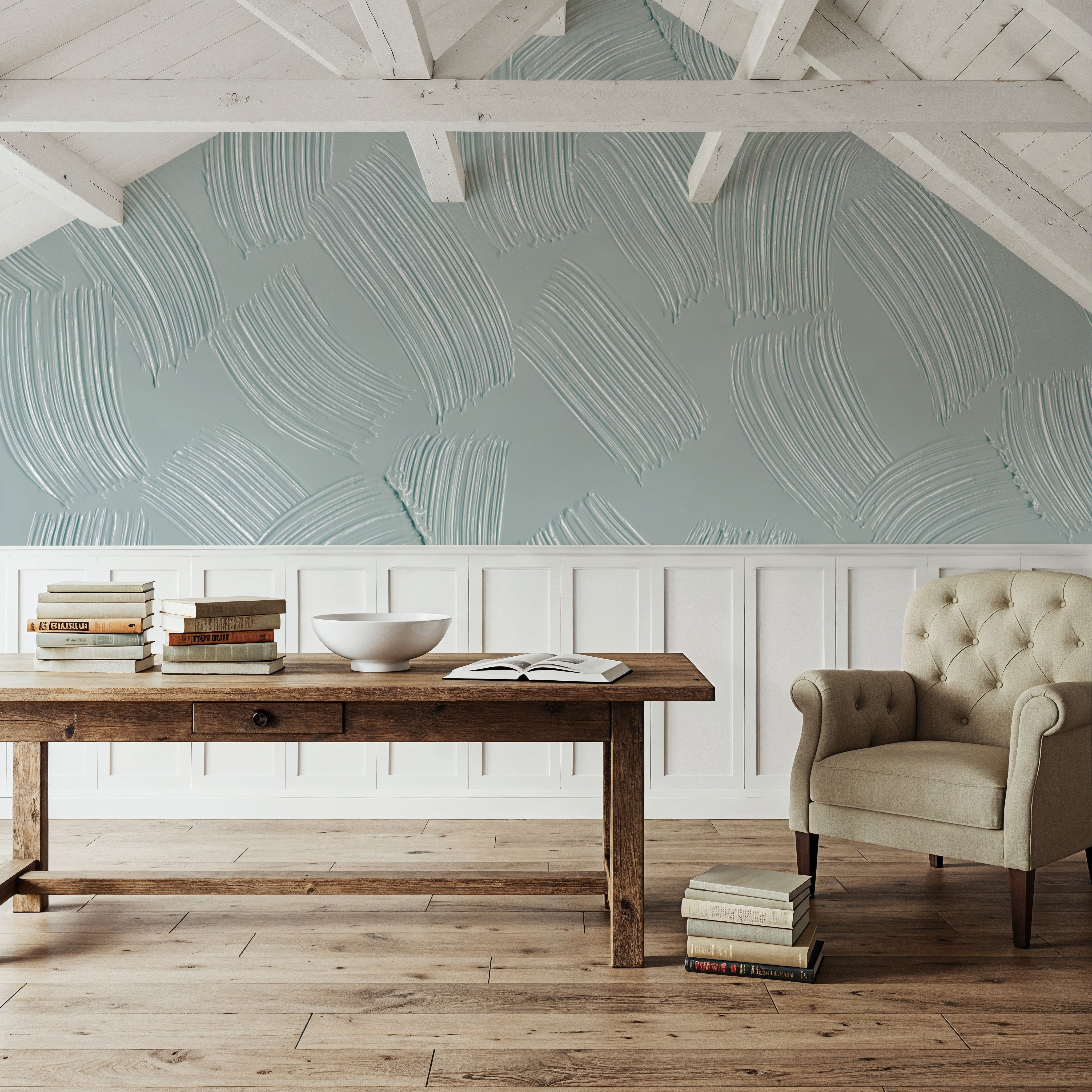 Stylized Brush Strokes, Seafoam