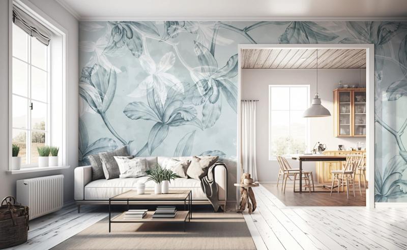 Orchids on Water premium wallpaper mural | Wallism | A creative ...