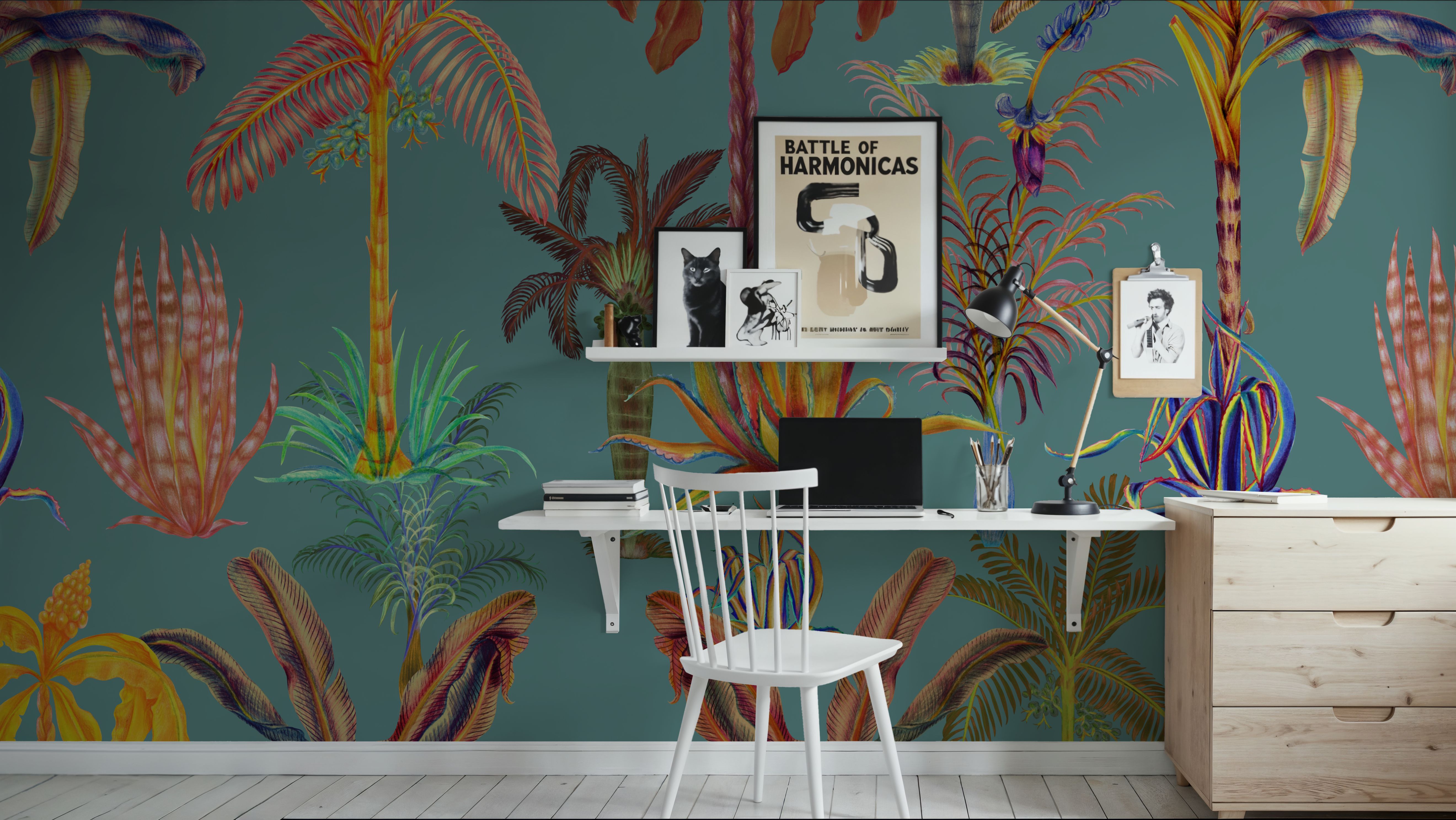 Statement Palm, Turquoise