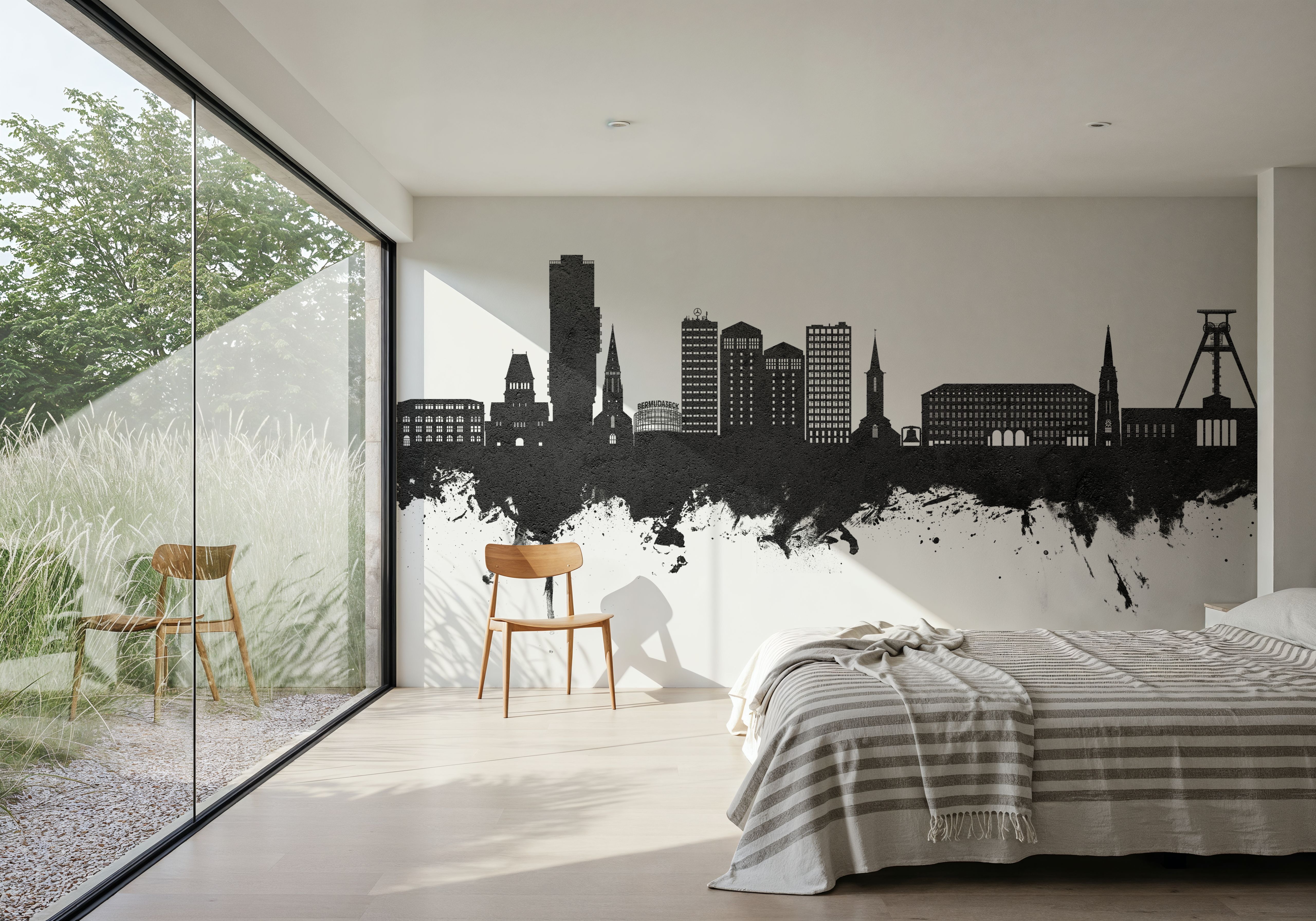 Bochum Germany Skyline Black & White