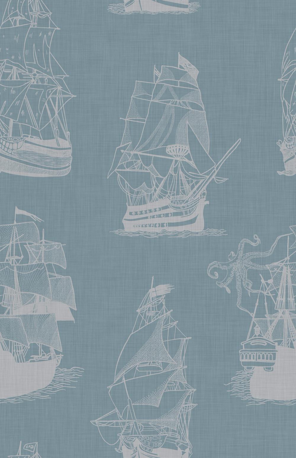 Pirate Ships Steel Blue