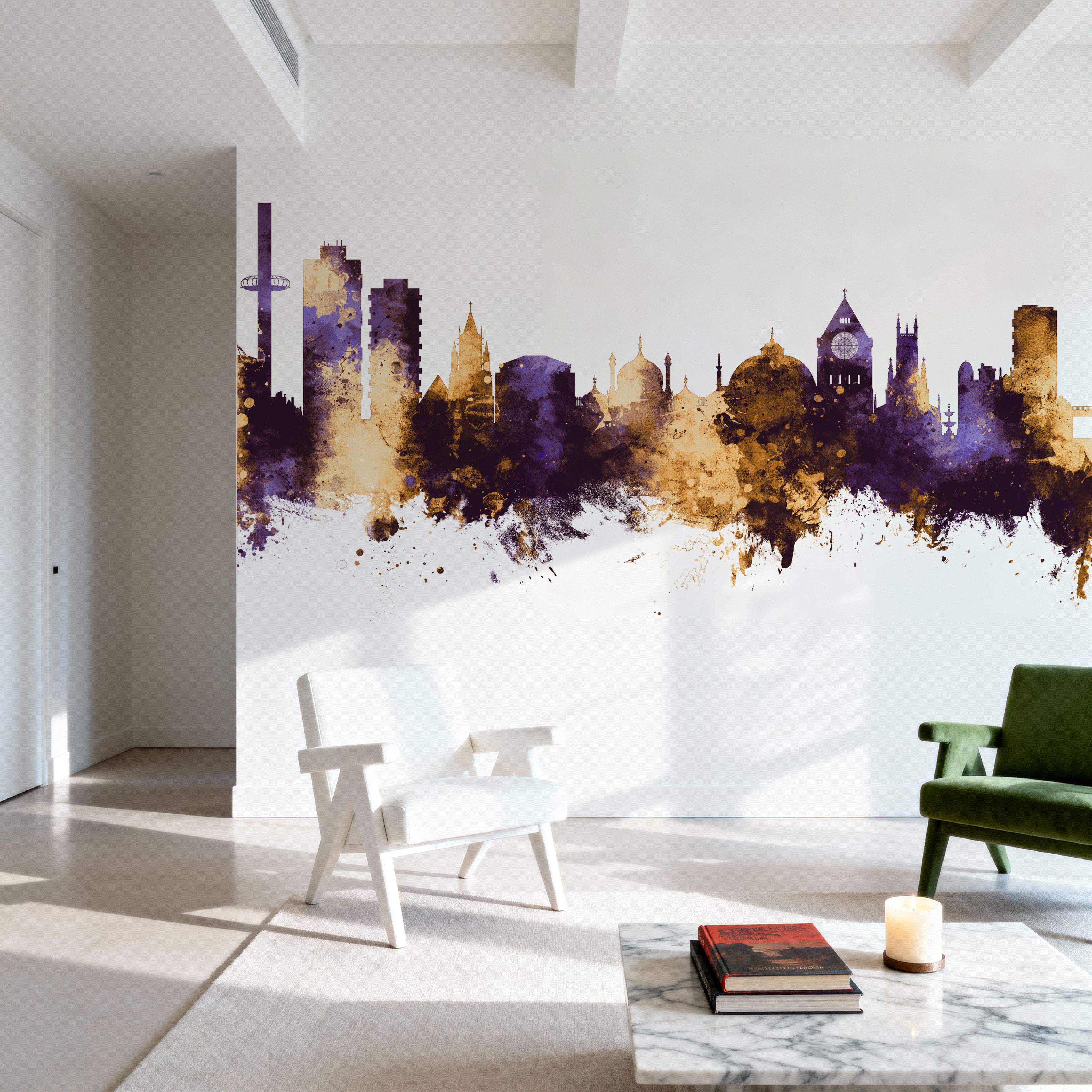 Brighton England Skyline Purple & Gold