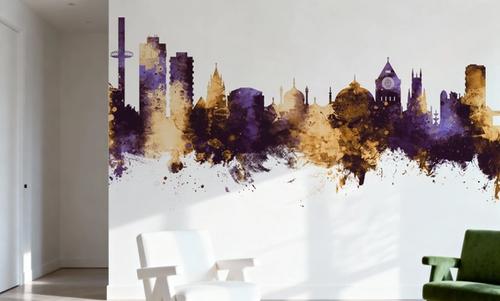 Brighton England Skyline Purple & Gold