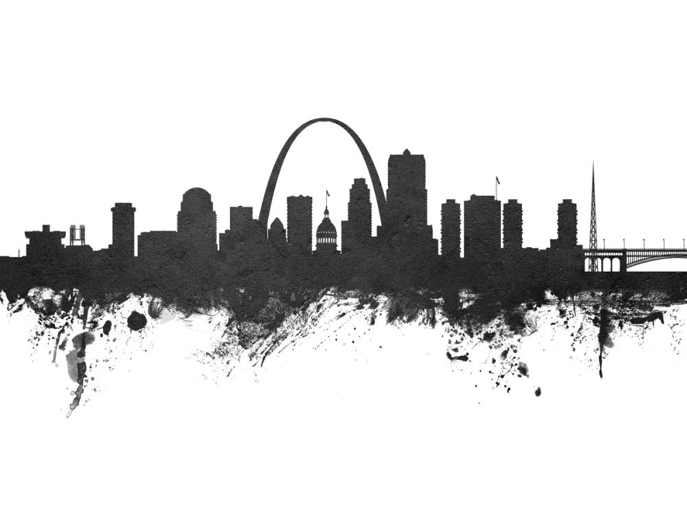 St Louis Missouri Skyline Black & White