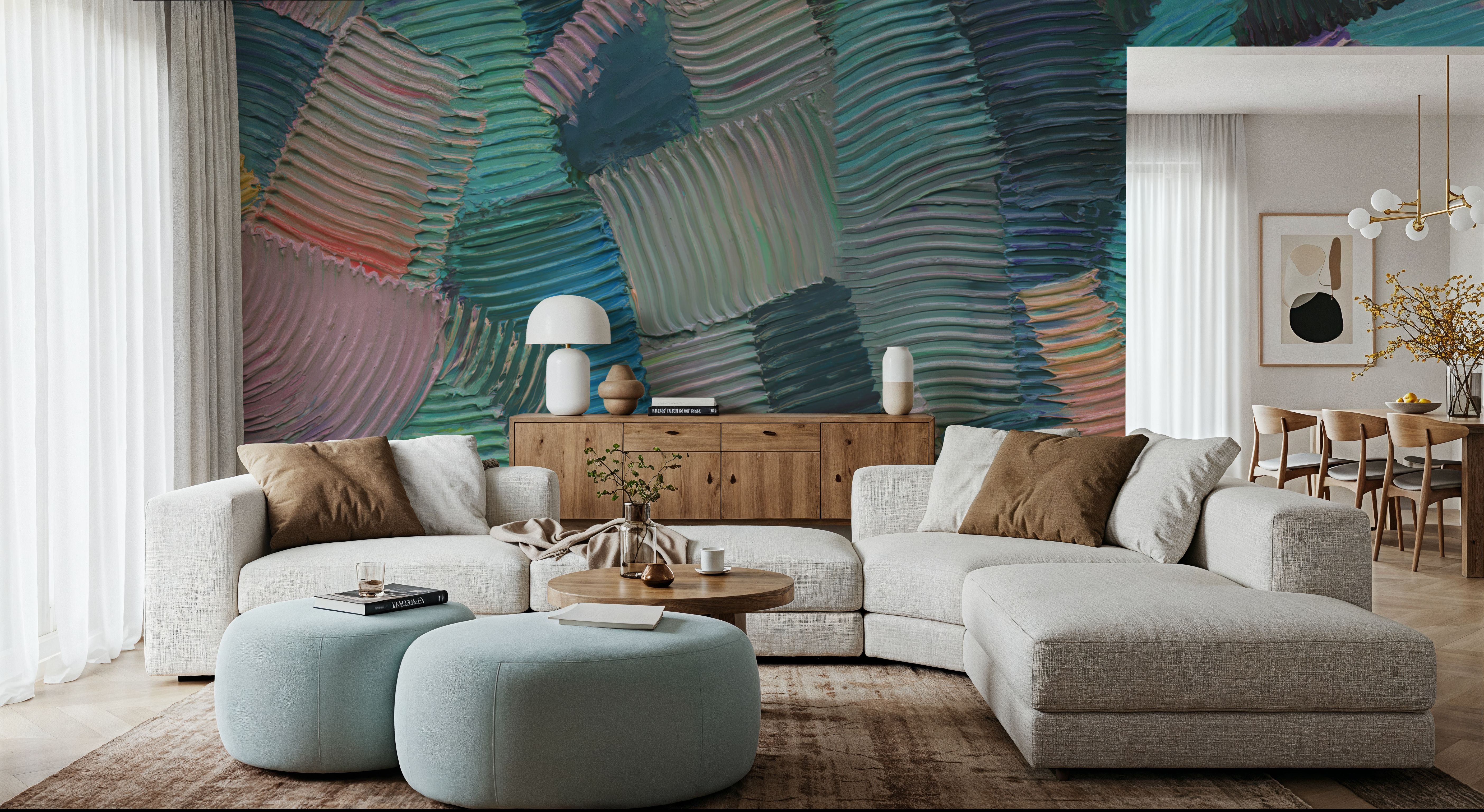 Abstract Stroke Texture Painting, Warm