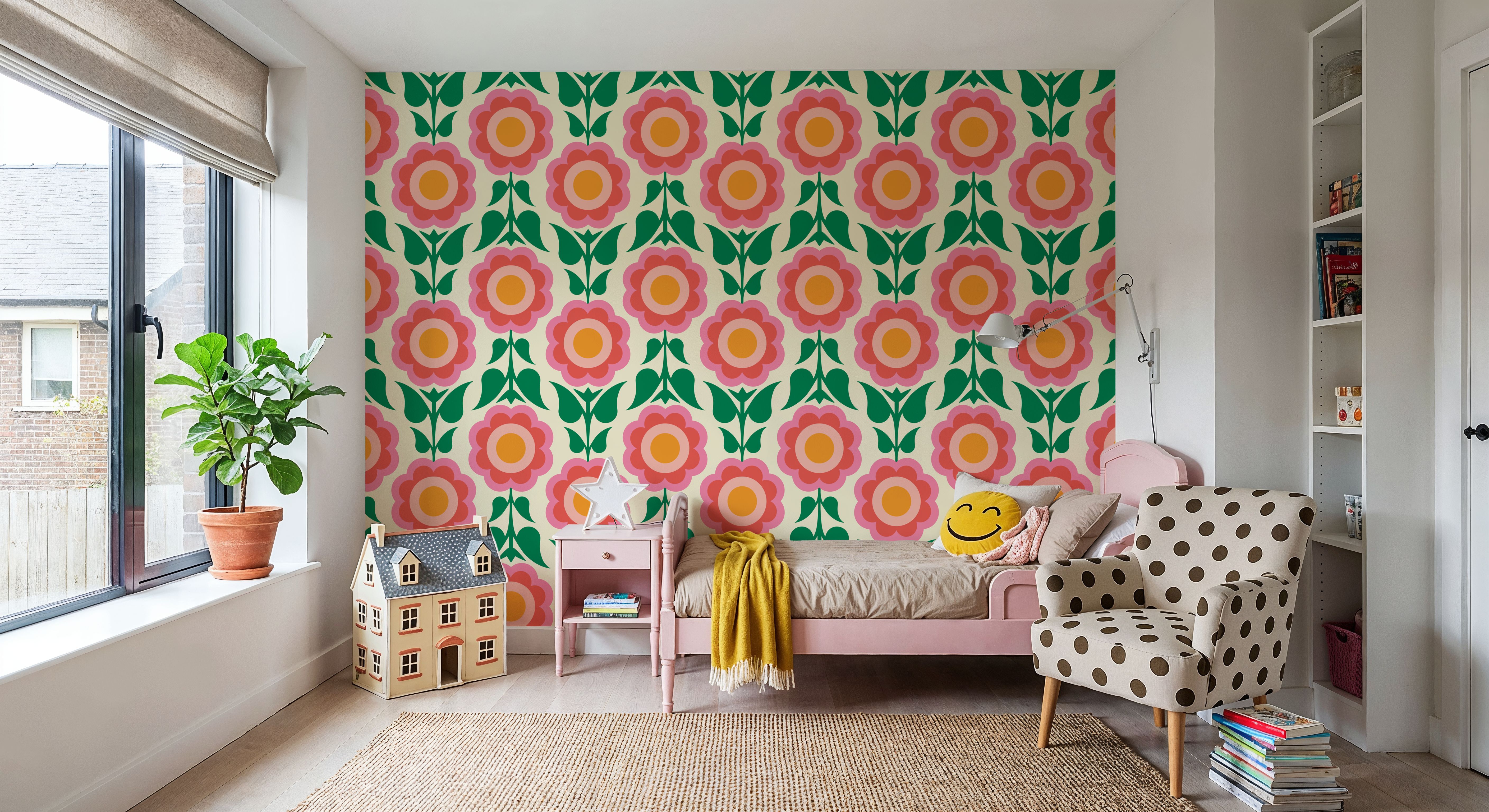 Retro Bold Blooms, Pink