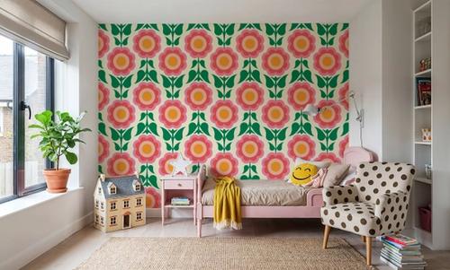Retro Bold Blooms, Pink