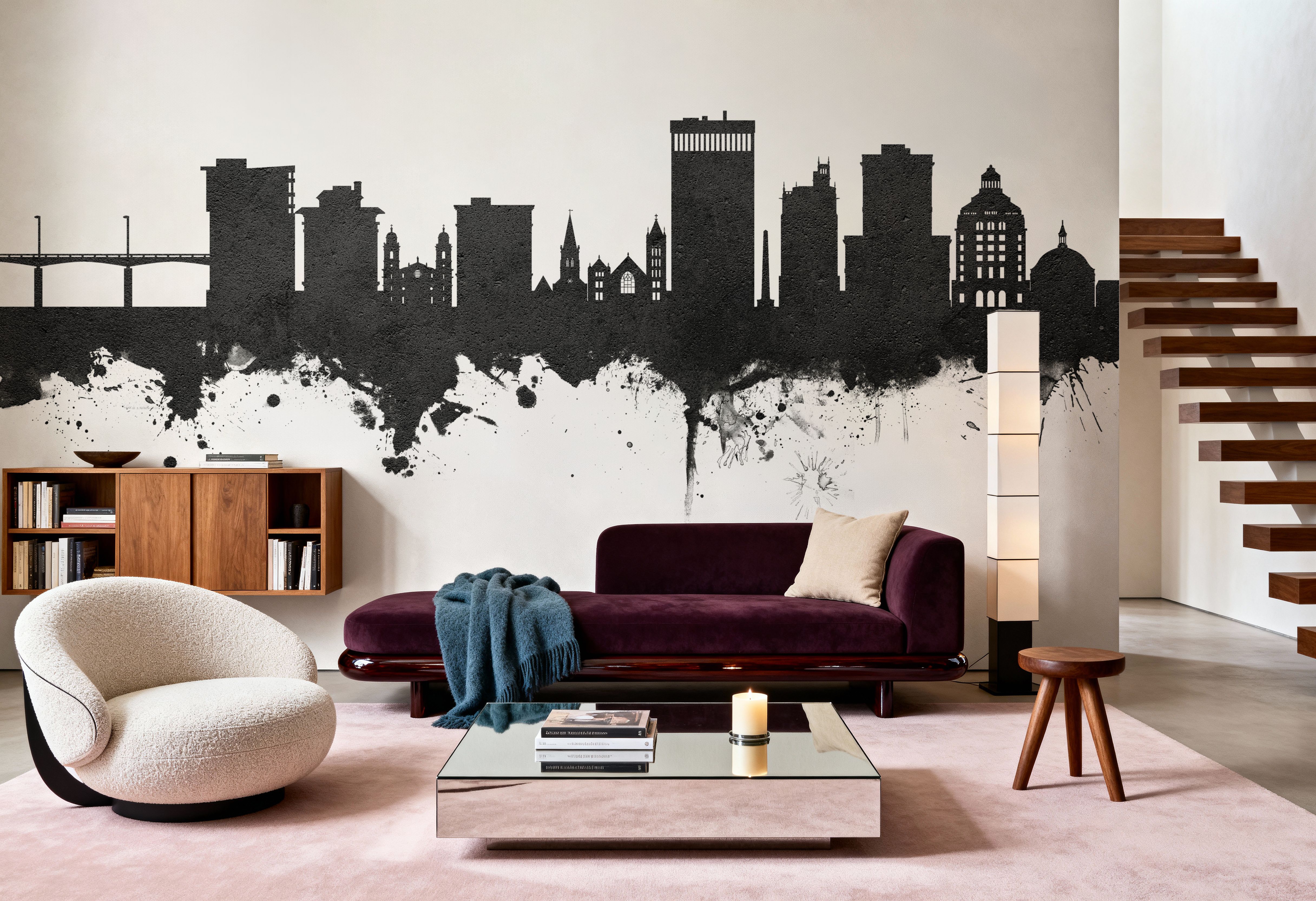 Asheville North Carolina Skyline Black & White