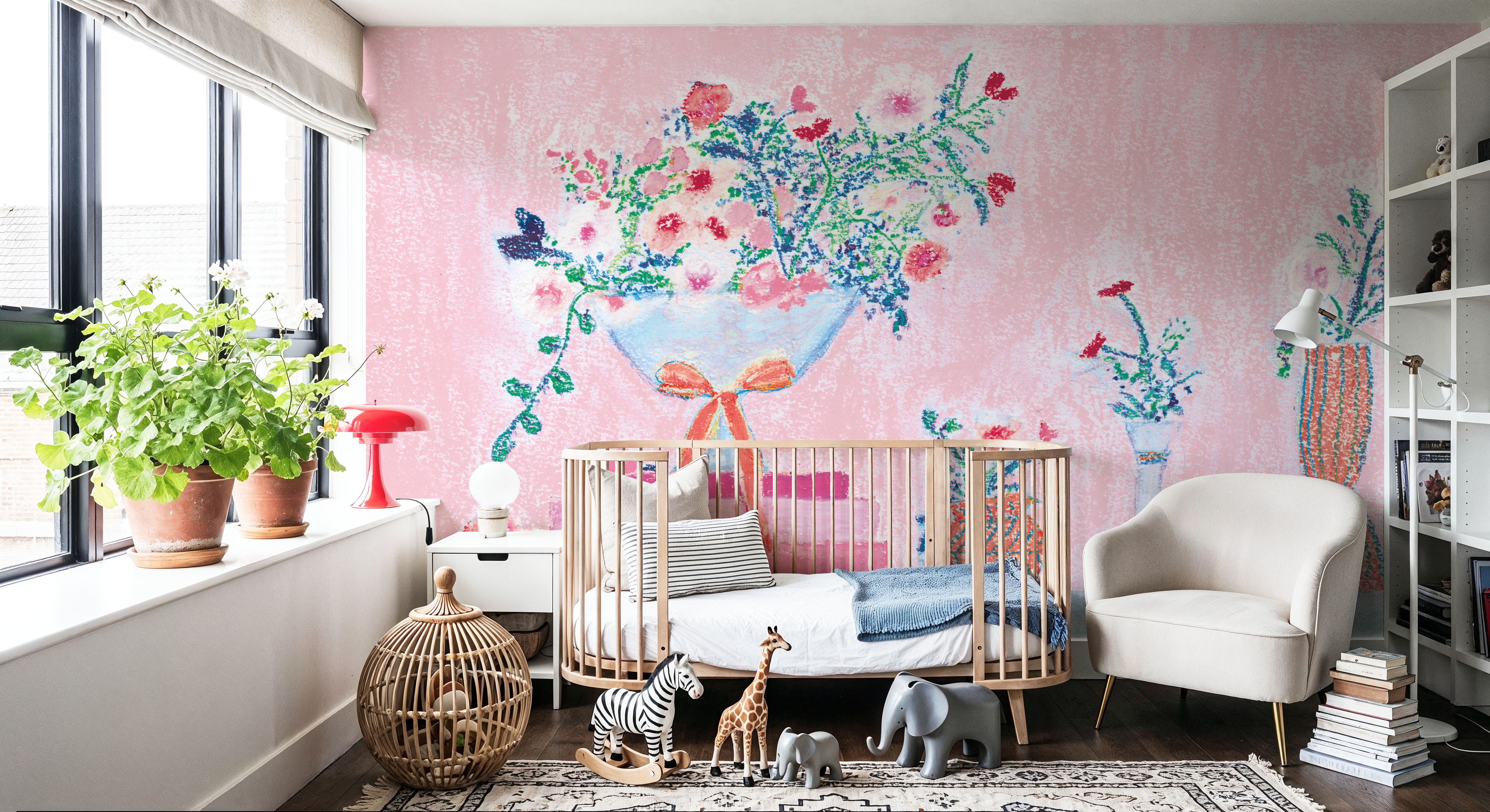 Flower Vases and Books Pink