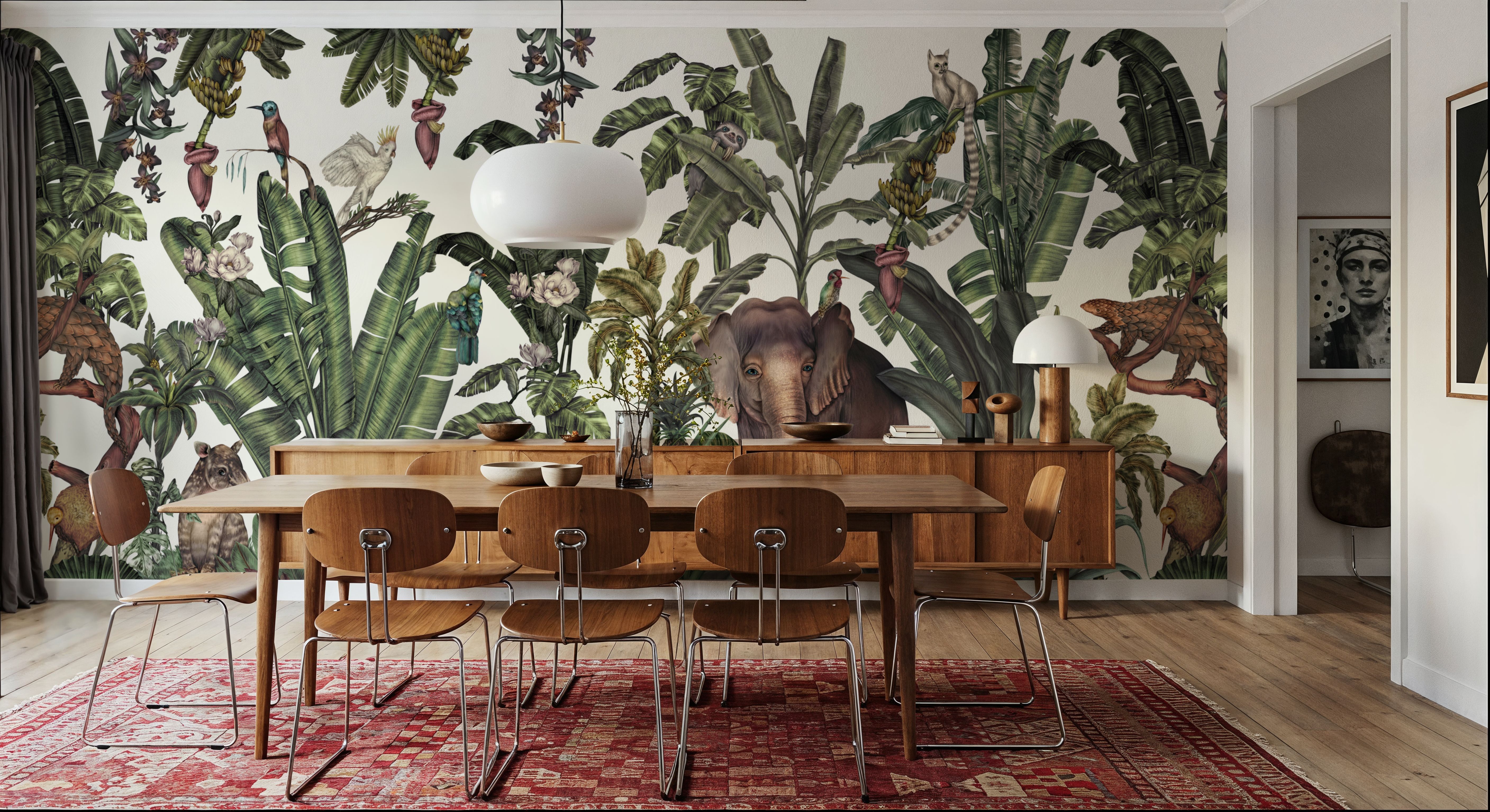 Jungle Kingdom, White, Wallpaper