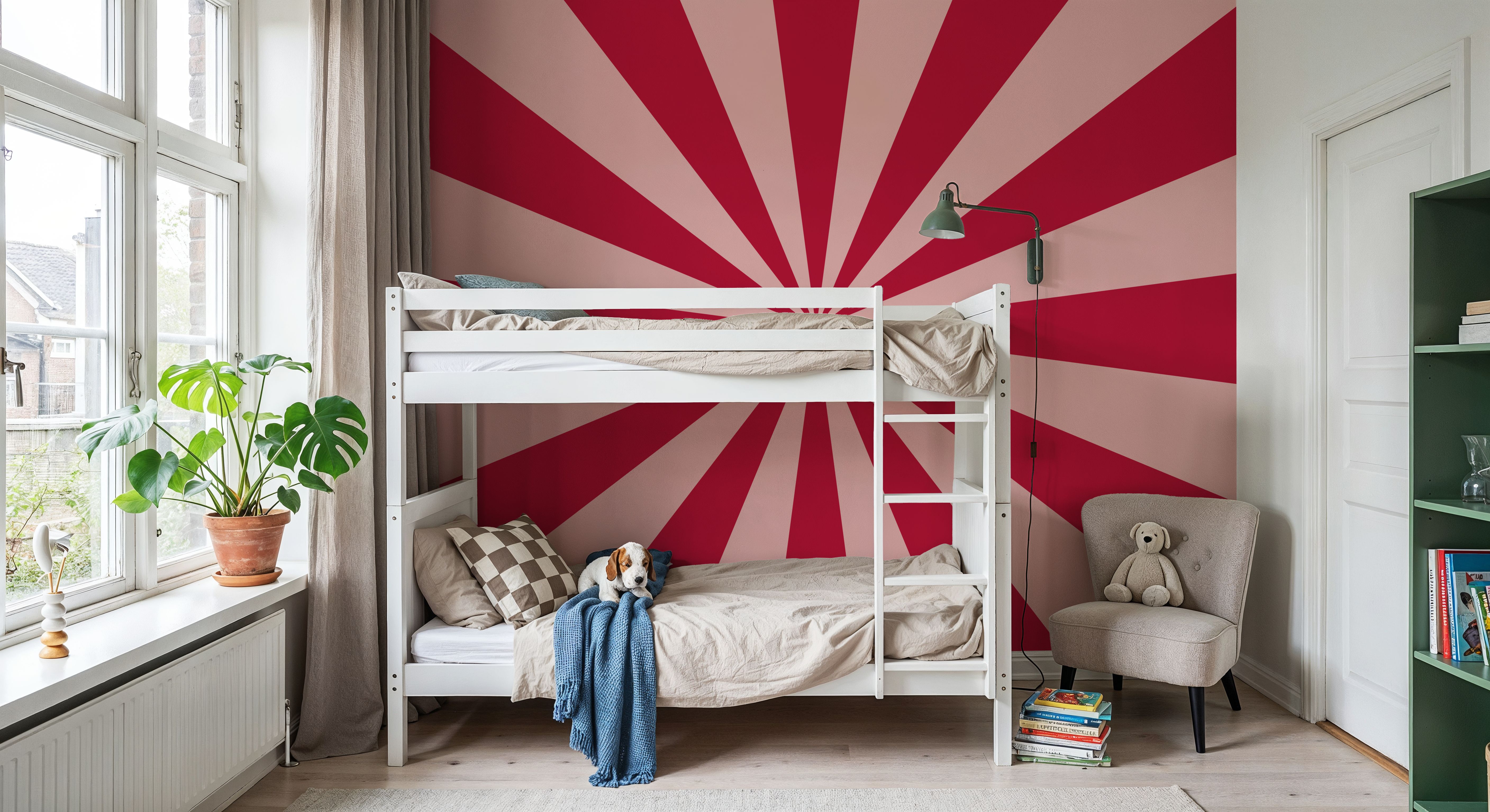 Circus Ceiling, Red on Pink