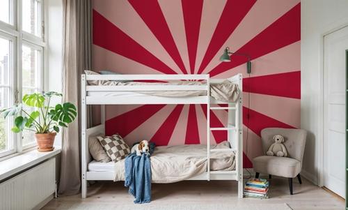 Circus Ceiling, Red on Pink