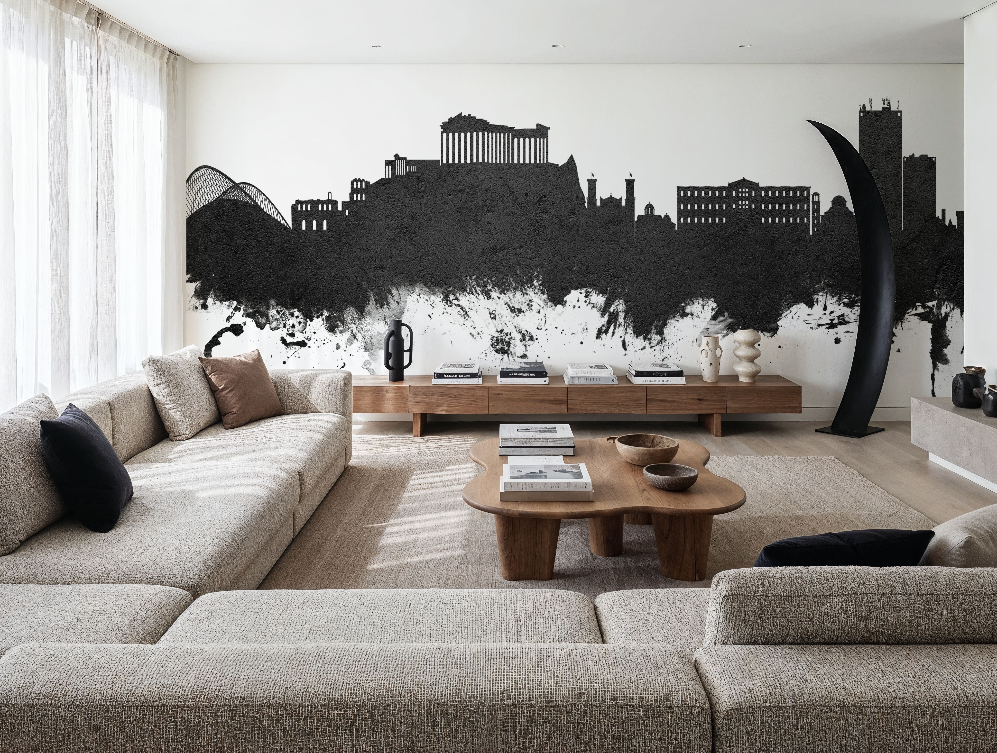 Athens Greece Skyline Black & White