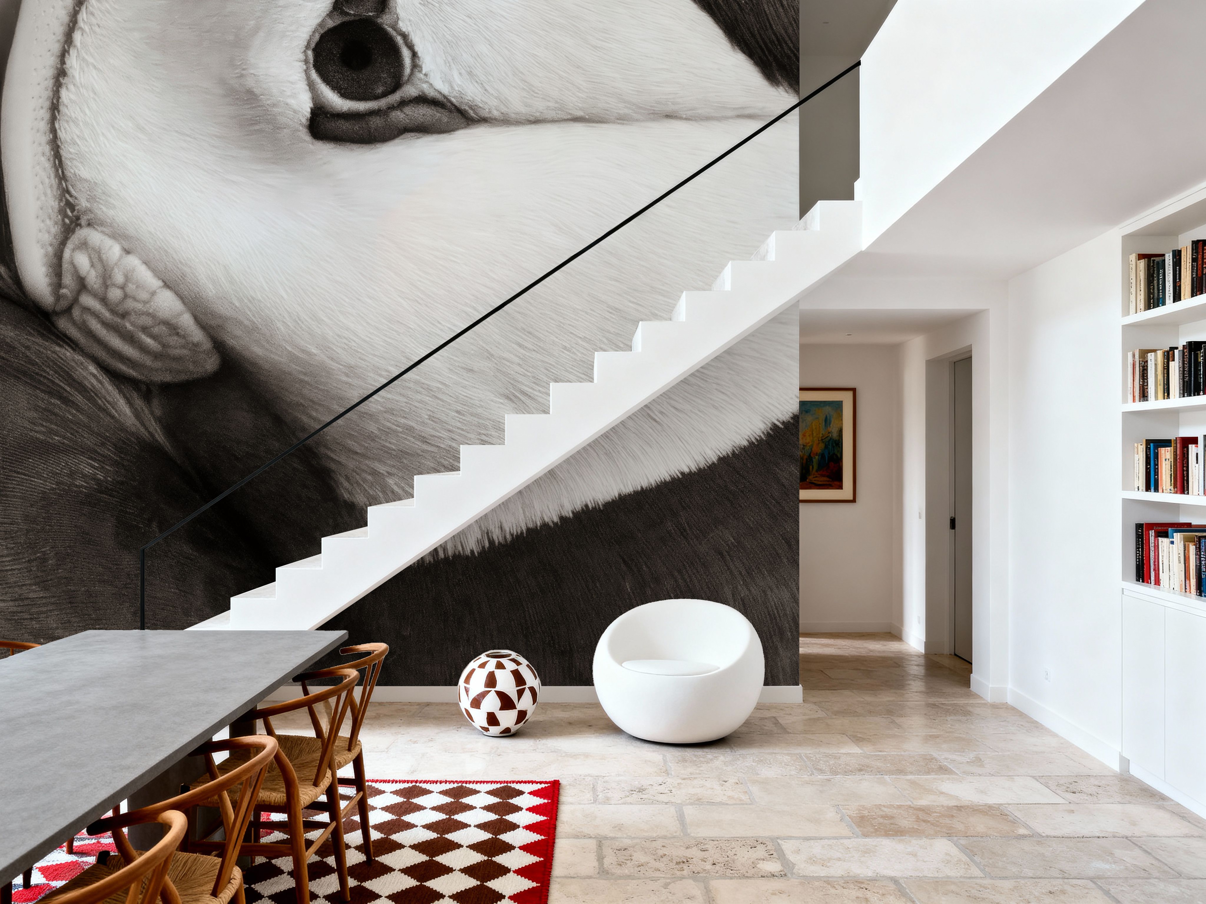 Atlantic Puffin Tucked BW