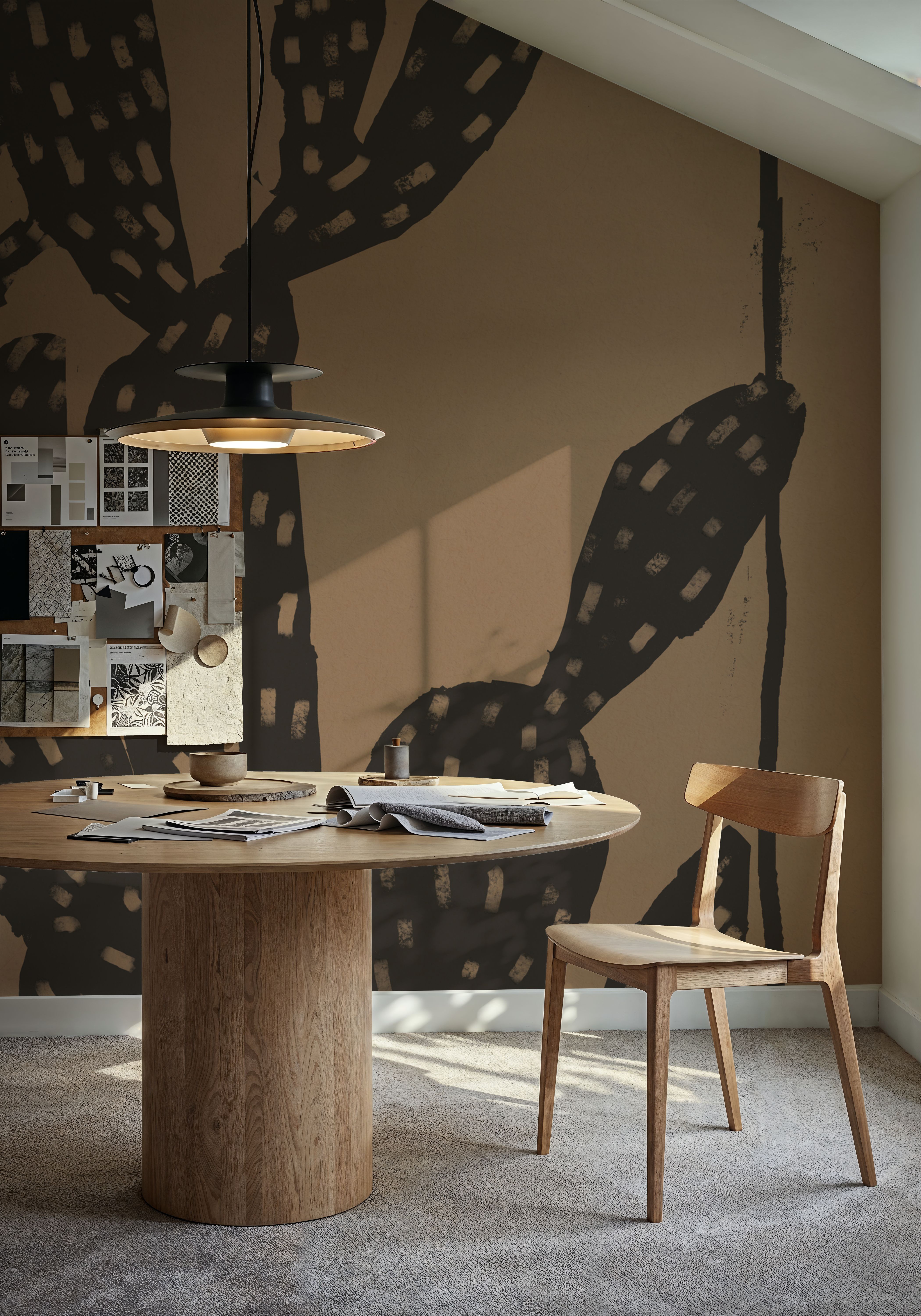 Woodcut Cactus I Natural