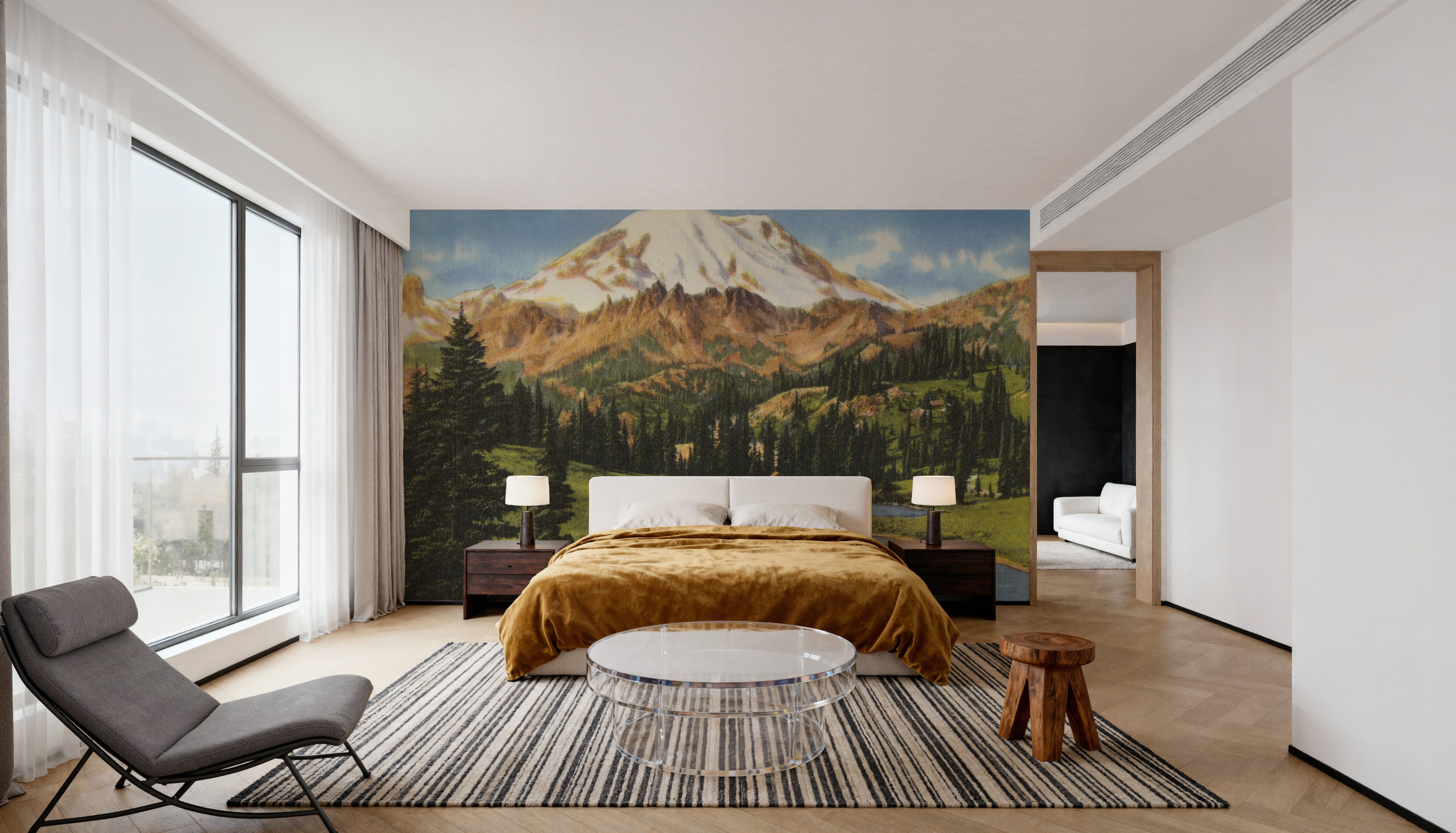 Greetings from Mount Rainier - Screenprint Postcard