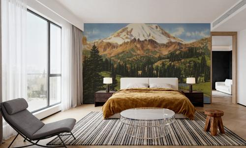 Greetings from Mount Rainier - Screenprint Postcard