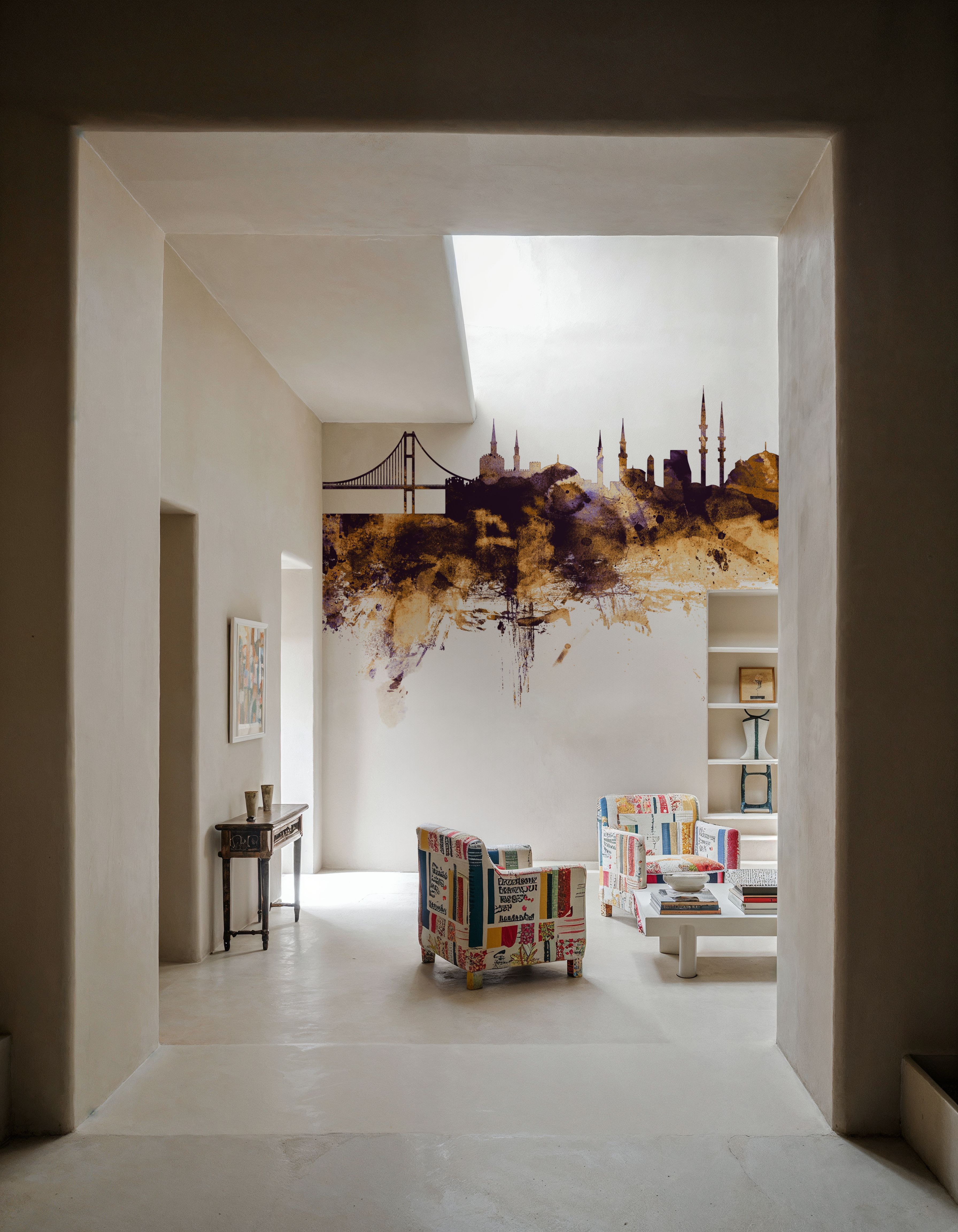 Istanbul Turkey Skyline Purple & Gold