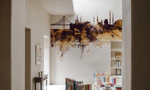 Istanbul Turkey Skyline Purple & Gold